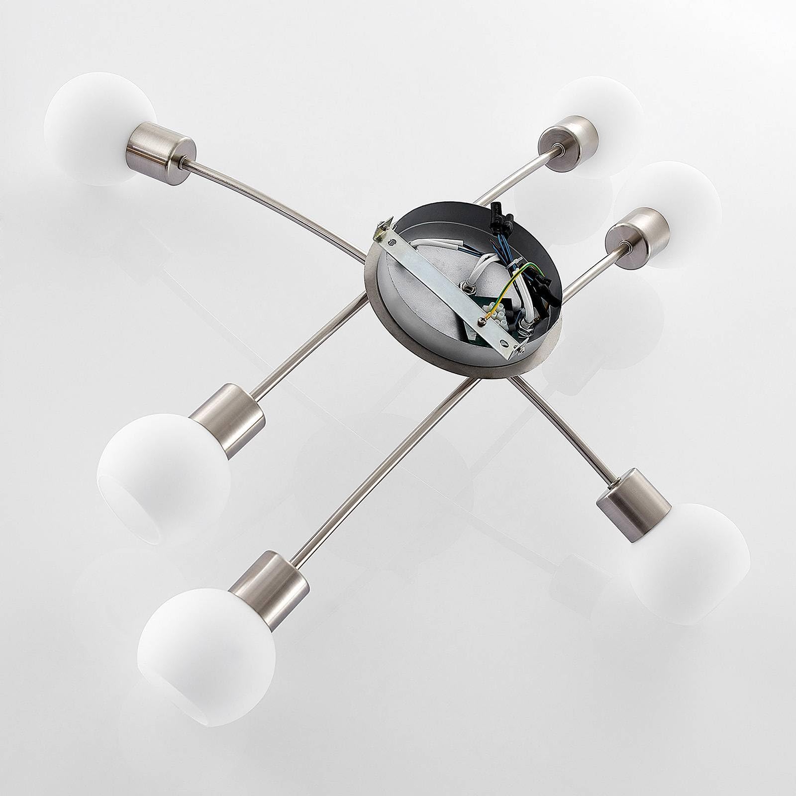 Lindby Deckenlampe Agmar (Modern) in Alu aus Metall (6 flammig, E14) - Deckenleuchte Lampe Wohnzimmerleuchte