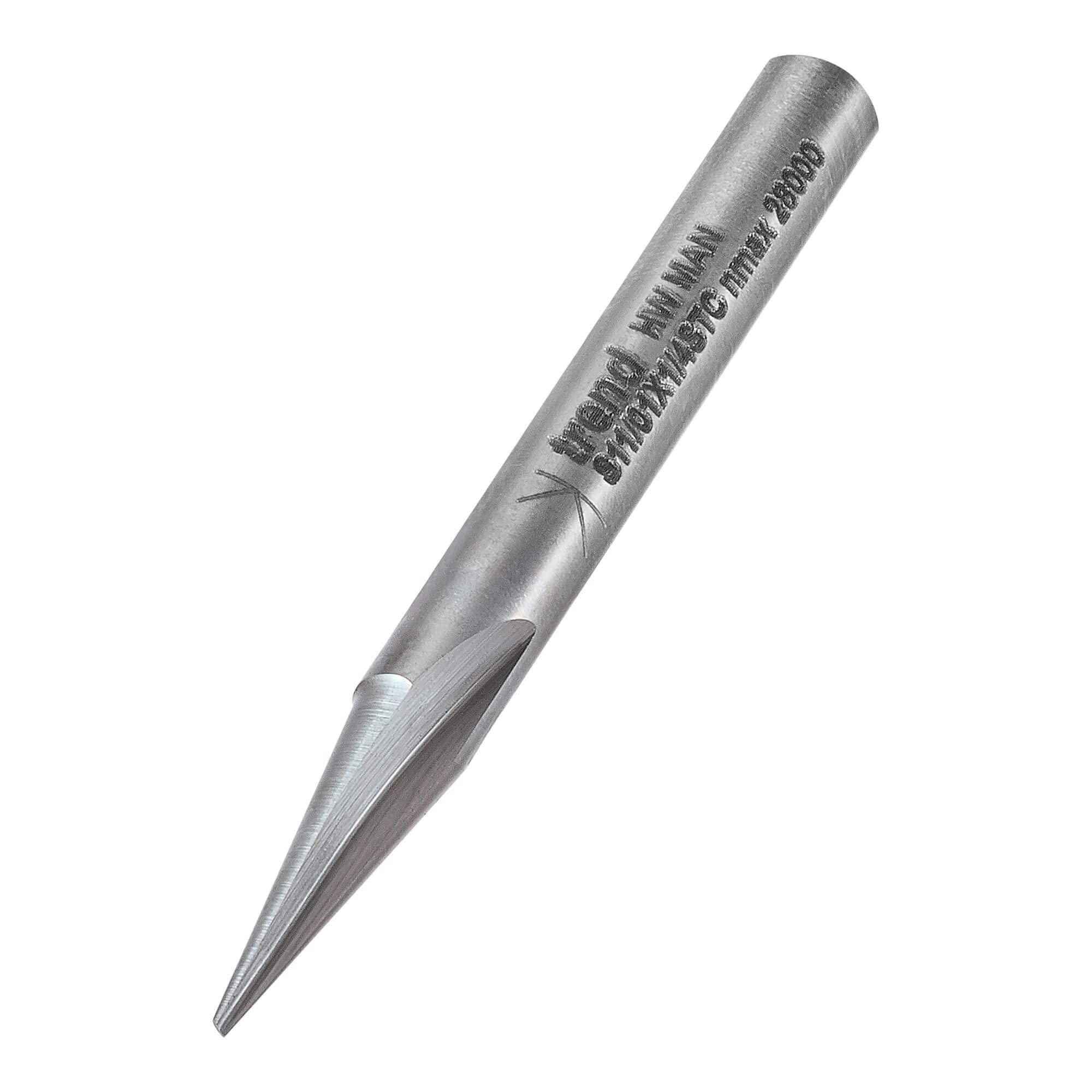 Trend Professional Engraver Cutter, 82.5-Degree, 1/4 Inch Shank, 5mm Cut Diameter & 15mm Cut Length, Solid Carbide, S11/01X1/4STC