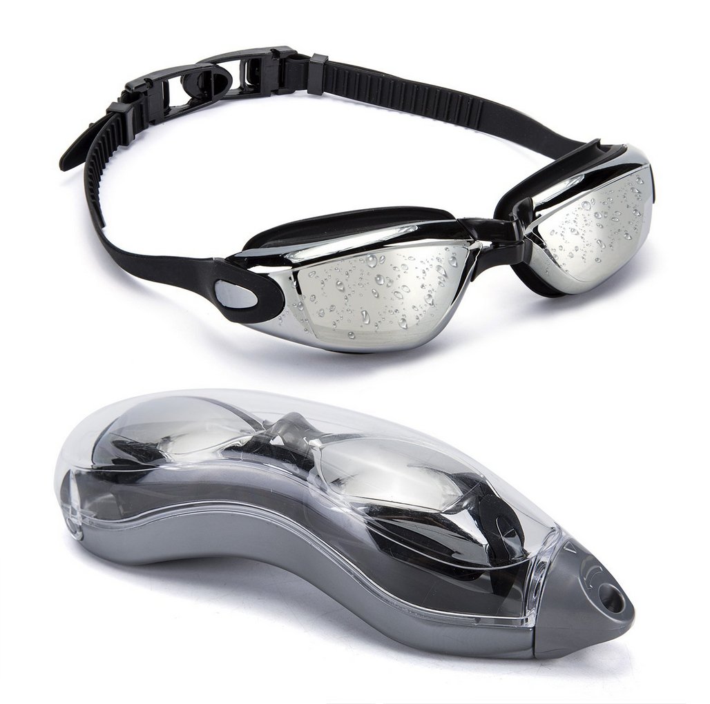 Swim Goggles No Leaking Silicone with Protection Case Adjustable for Men Women Youth Kids Unisex Triathlon Swim Glasses - UV Protection Anti Shatter Clear Vision Anti Fog Lenses