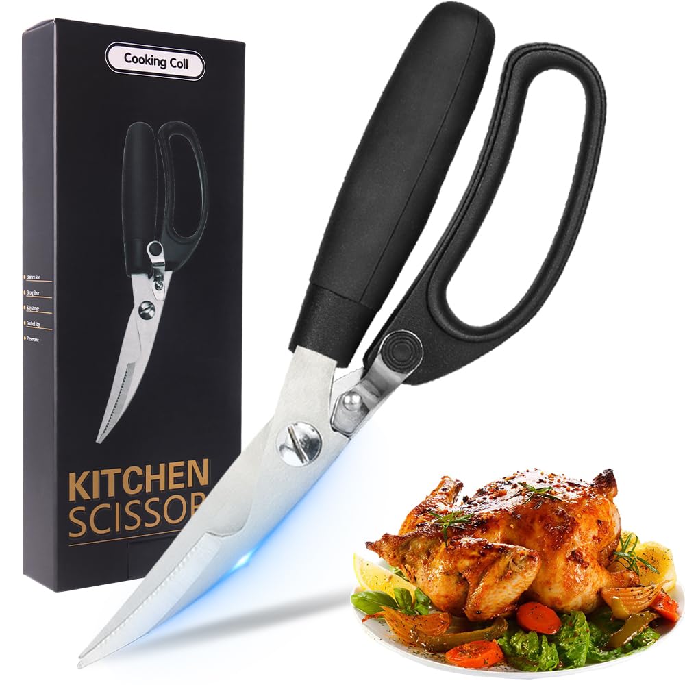 Amazon.co.jp: 高耐久 鶏肉ばさみ キッチンバサミ バネ式鋸歯状エッジ