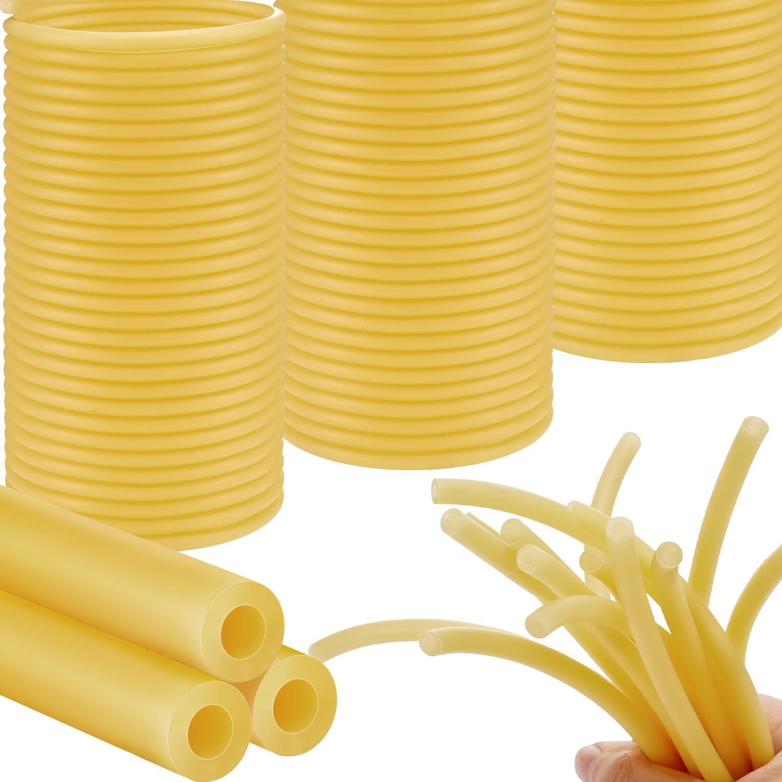Frienda 80 ft Latex Rubber Tubing 1/8" (3mm) ID x 1/4" (6mm) Od Slingshot Speargun Bands Surgical Tube Industrial Surgical Hose Catapult Slingshot Bands Fitness Rubber Hose(Natural)