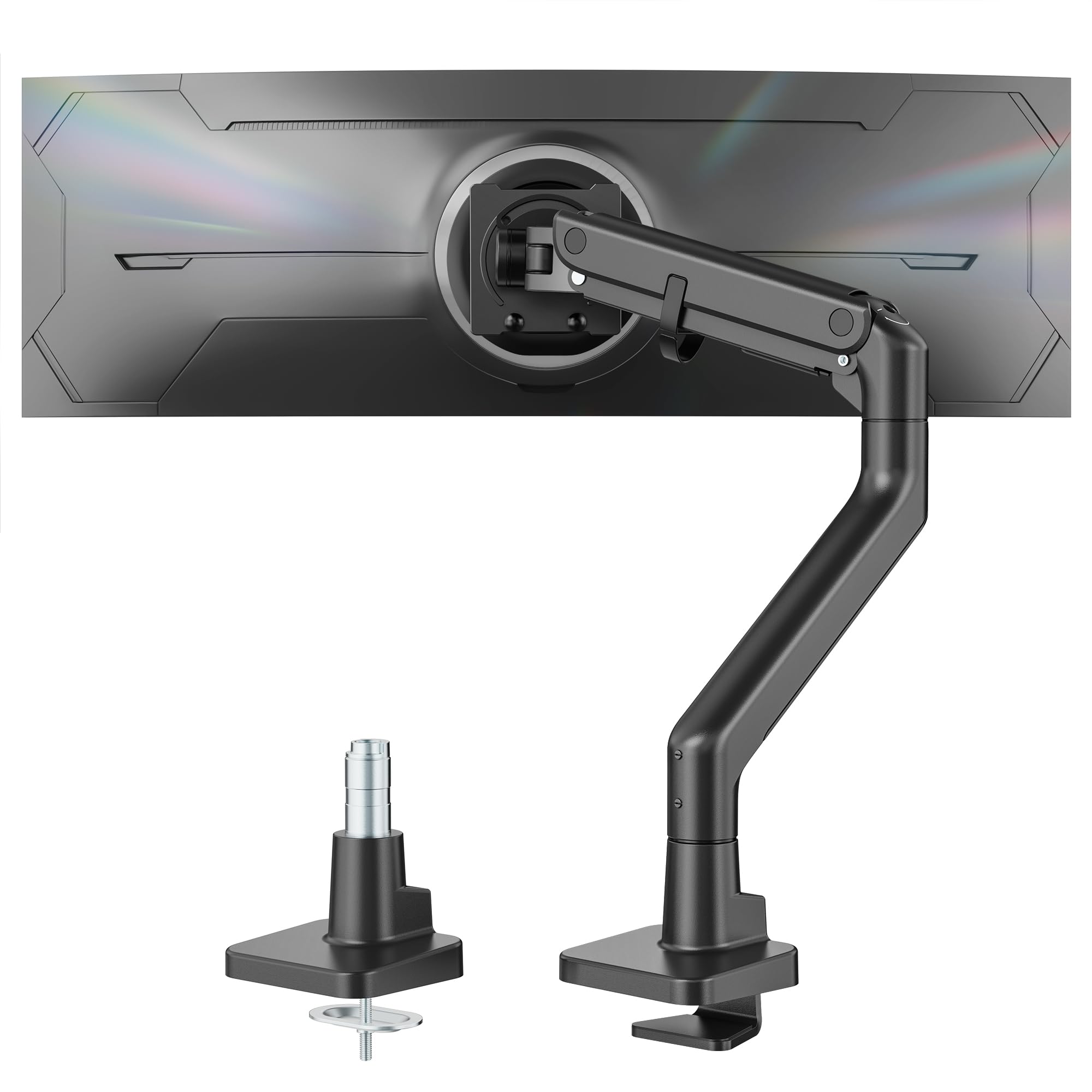 monTEK 17-57 Zoll Monitor Halterung, Monitor Arm mit Gasfeder, Verstellbarer Bildschirmhalterung für 27Kg Fernseher & Monitor, Monitorhalterung VESA 75/100 mm