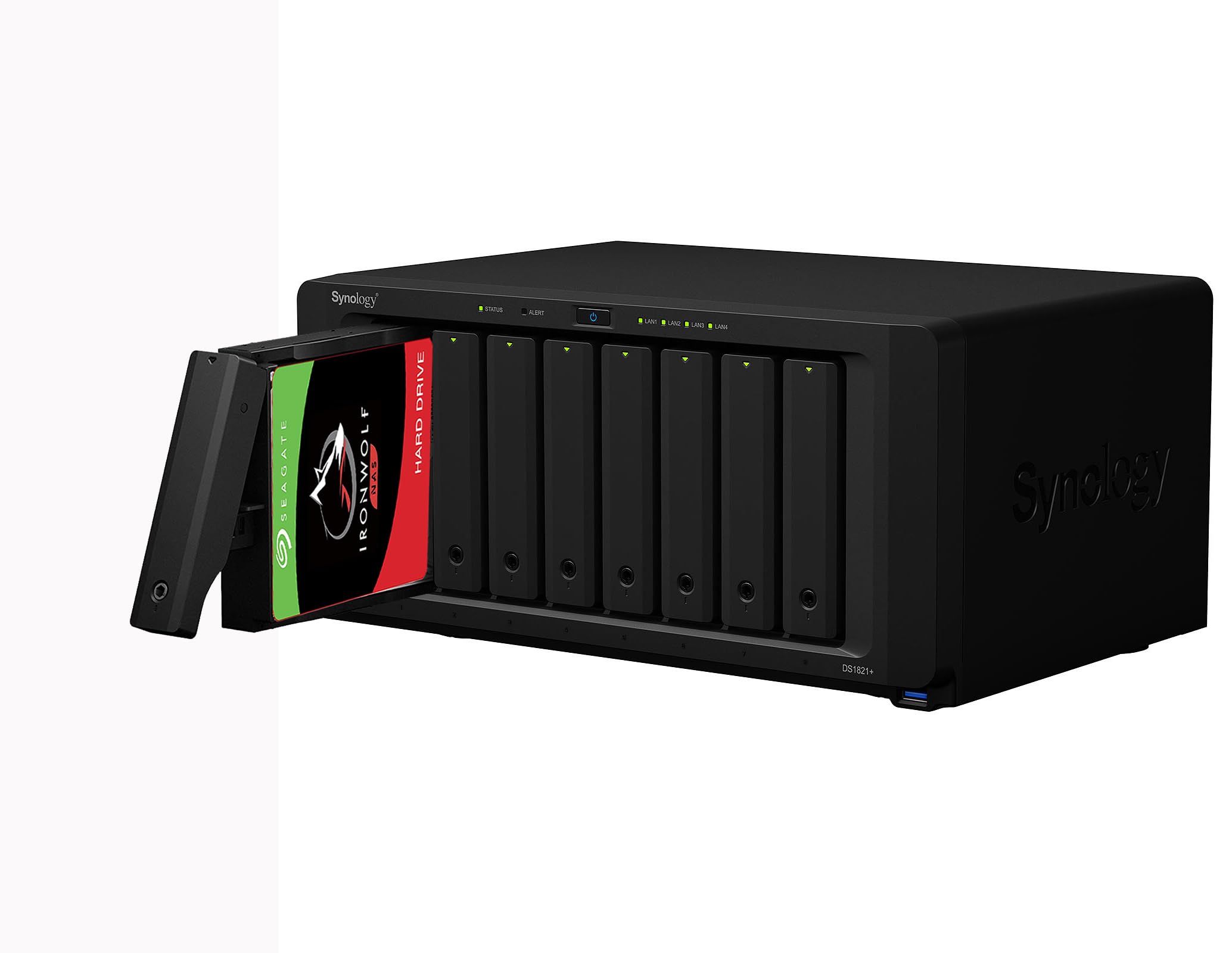 Synology DS1821+ 4GB NAS 32TB IronWolf Black Metal Floor Mount