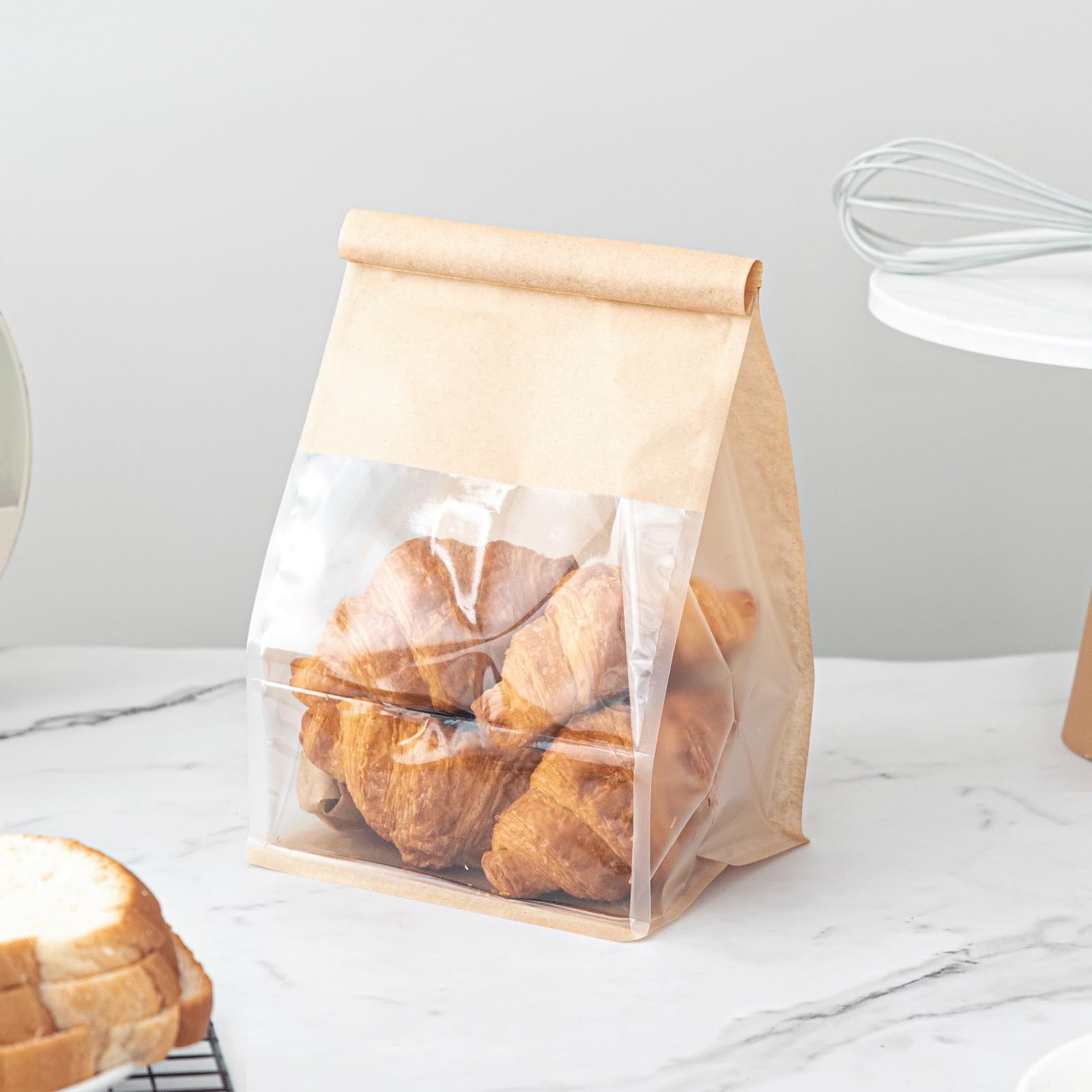 100 Pcs Bread Bags For Homemade Breads With Window, 6.3 X 5.1