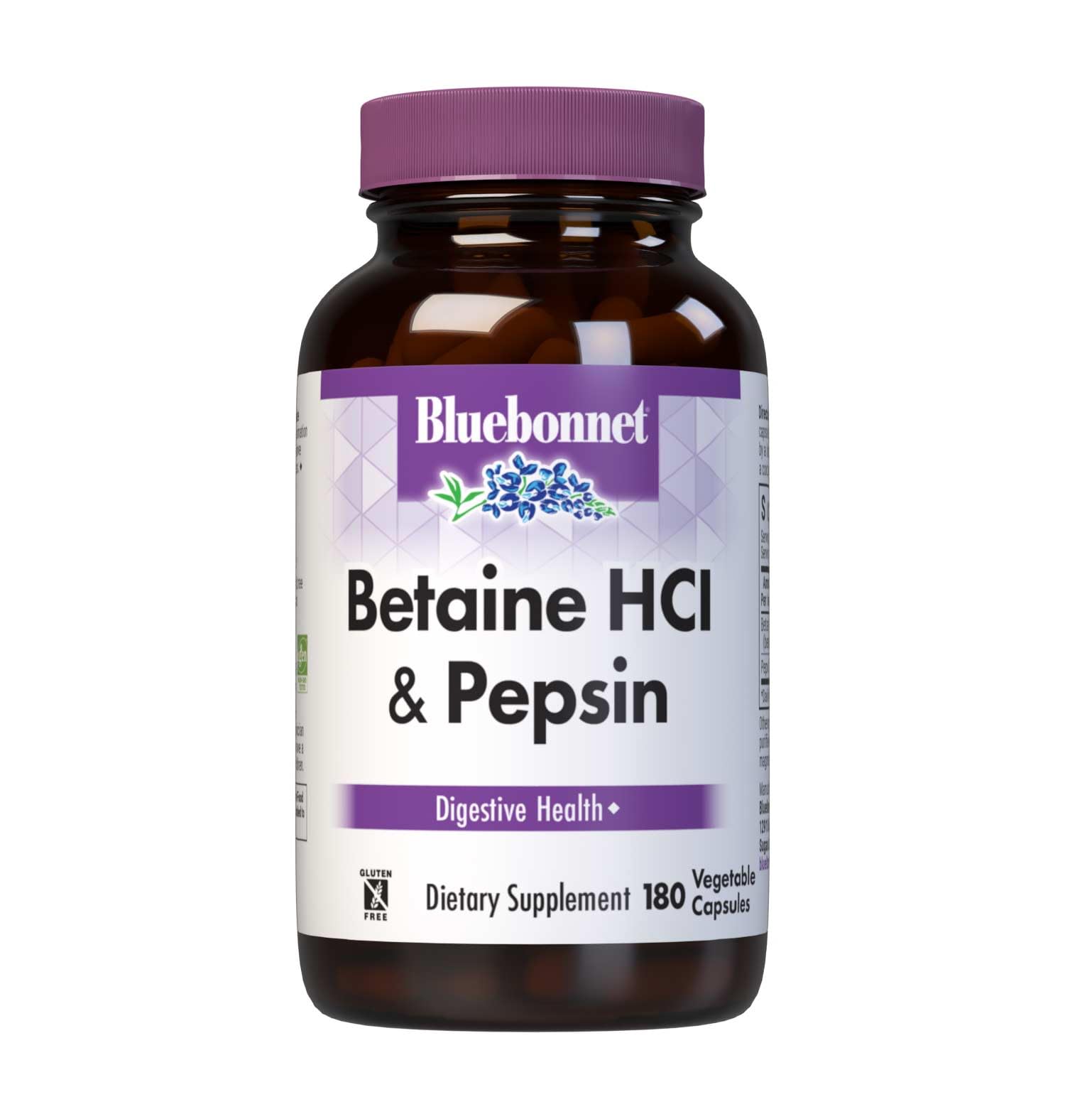 Betaine HCI Plus Pepsin Vegetarian Capsules, 180 Count(Pack of 1)