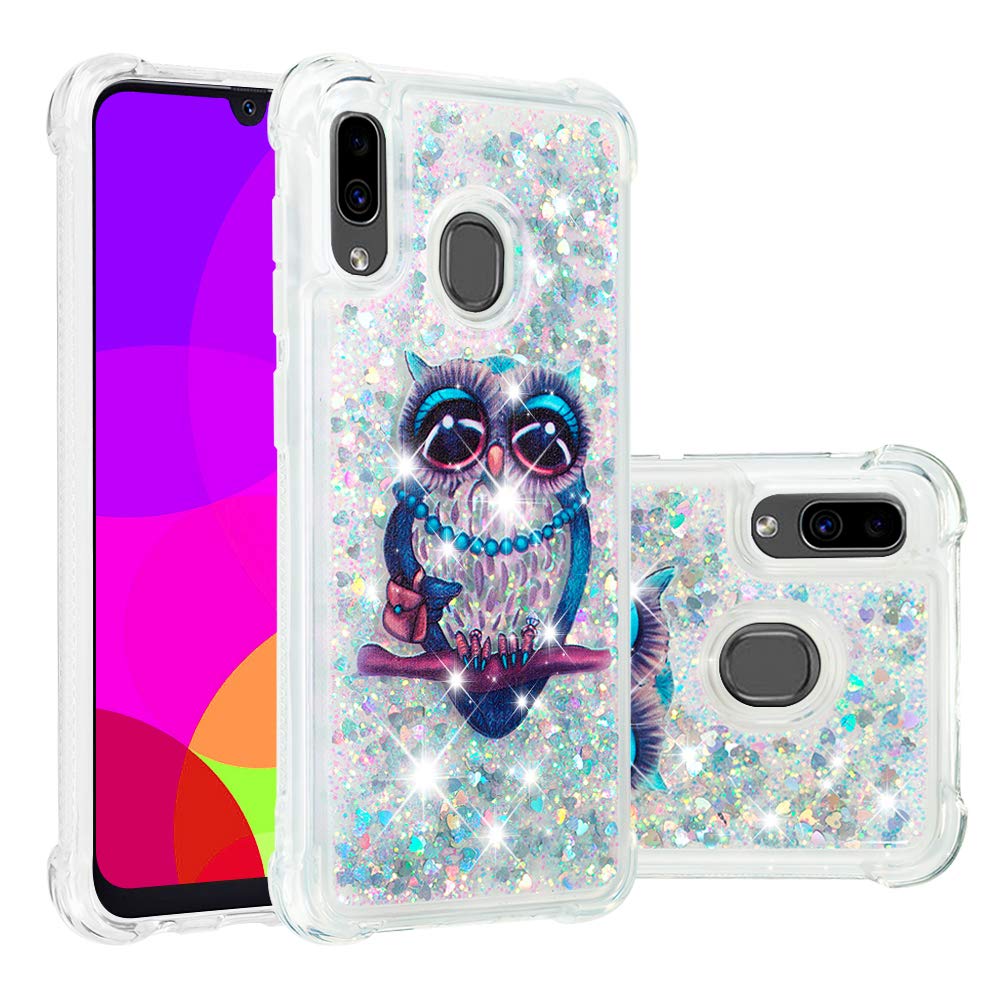 HMTECHUSCase for Samsung A20 Luxury Print 3D Laser PU Leather Wallet Card Holder Bookstyle Anti-Slip Shockproof Magnetic Closure Flip Cover for Samsung Galaxy A30