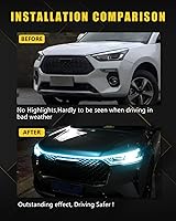 Vista 3 de YM E-Bright Tira de luz LED para capó exterior, impermeable, flexible, DRL, dinámico, para arranque, luces de circulación diurna para automóvil
