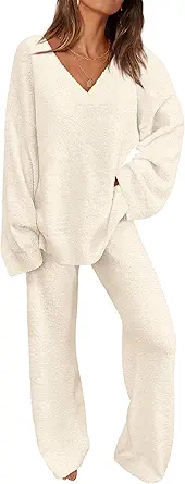 PRETTYGARDEN Lounge Sets for Women Two Piece Sweaters Pajama Set Fall Fashion 2025 Loungewear Outfits Matching Winter Clothes