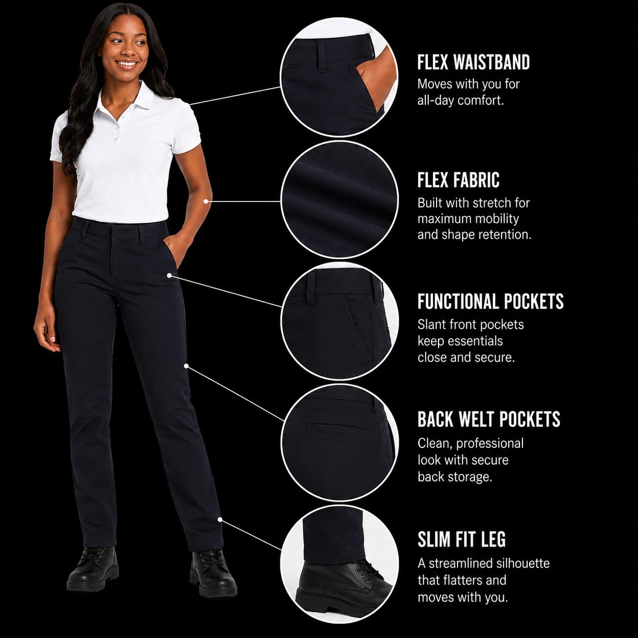 Dickies Damen Hose Women's Flex Slim Fit Pants