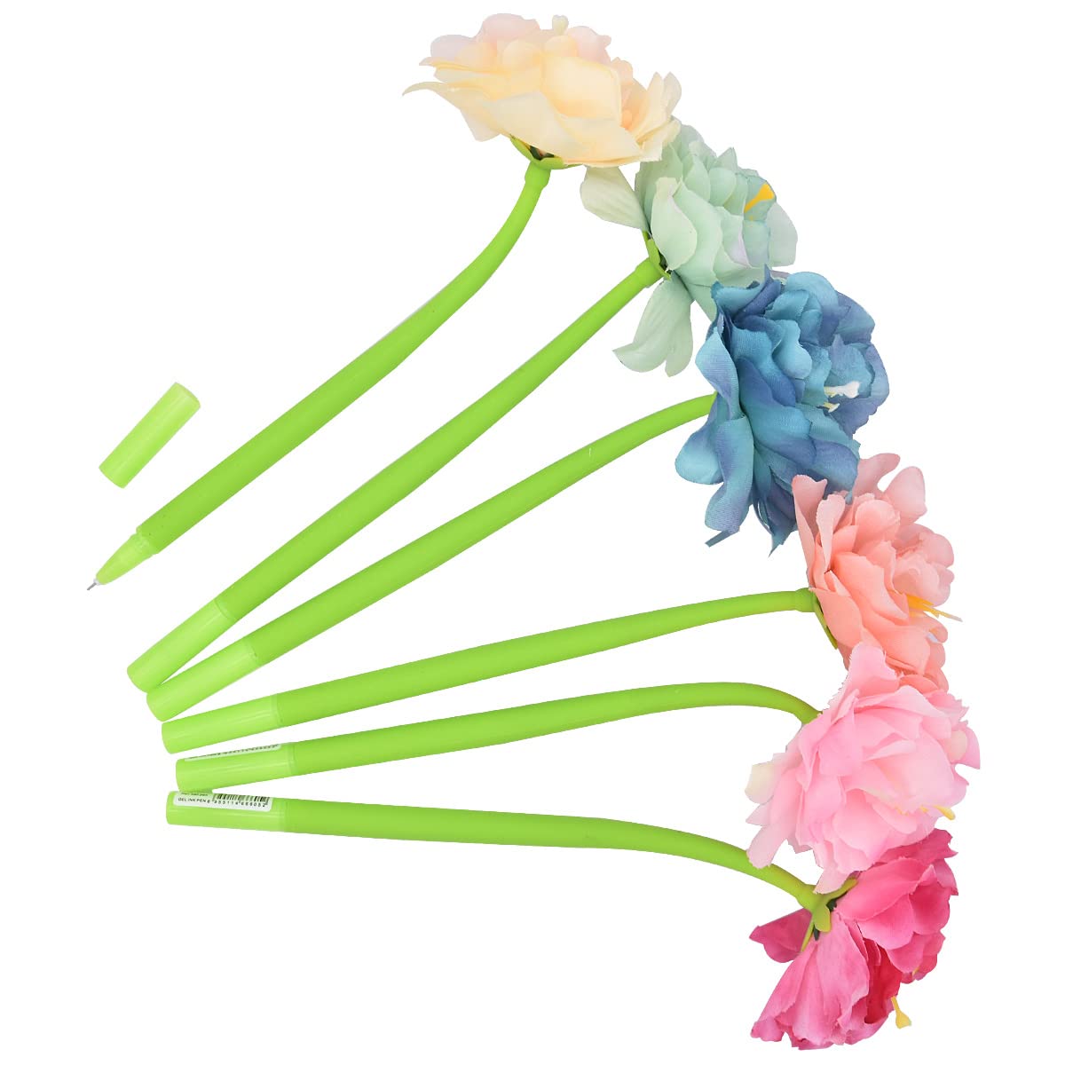 SIPLIV 12Pcs Creative Artificial Flowers Gel Ink Pen Ballpoint Pen Liquid Black 0.5mm Gel Ink Rollerball Pen for Girls Women Office School Supplies - Image 3