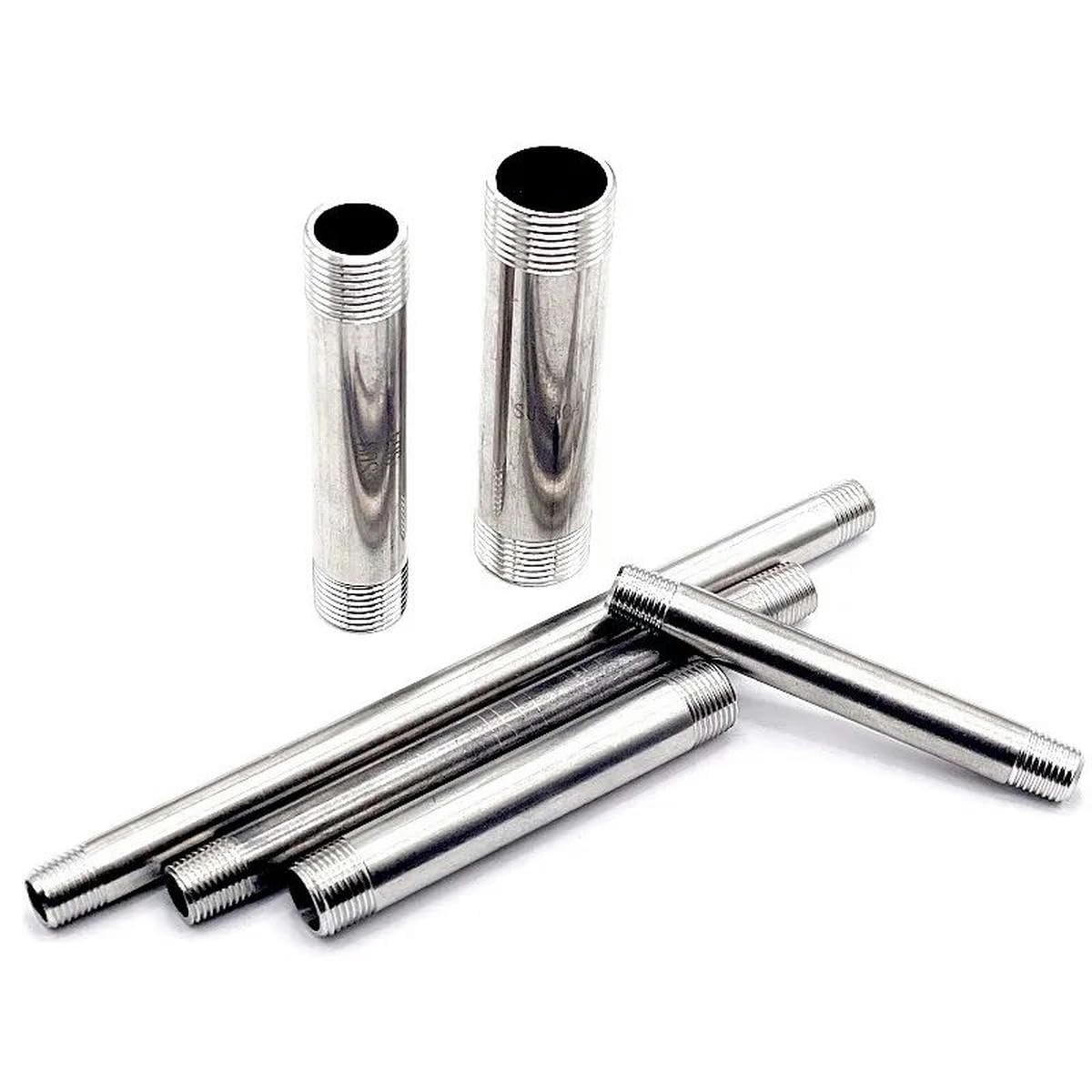 Nipplo lungo filettato maschio 1/8 "1/4" 3/8 "1/2" 3/4 "1" Adattatore connettore per tubo in acciaio inossidabile 304-lunghezza 200mm-1/8"