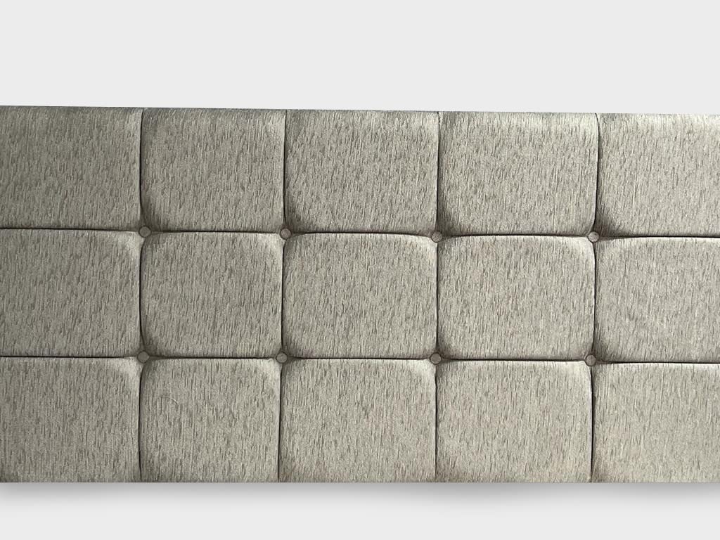 Luxurious Nights Cube Chenille Fabric Headboard 20" or 26" Height (4FT - Small Double - 20" Height, Silver)