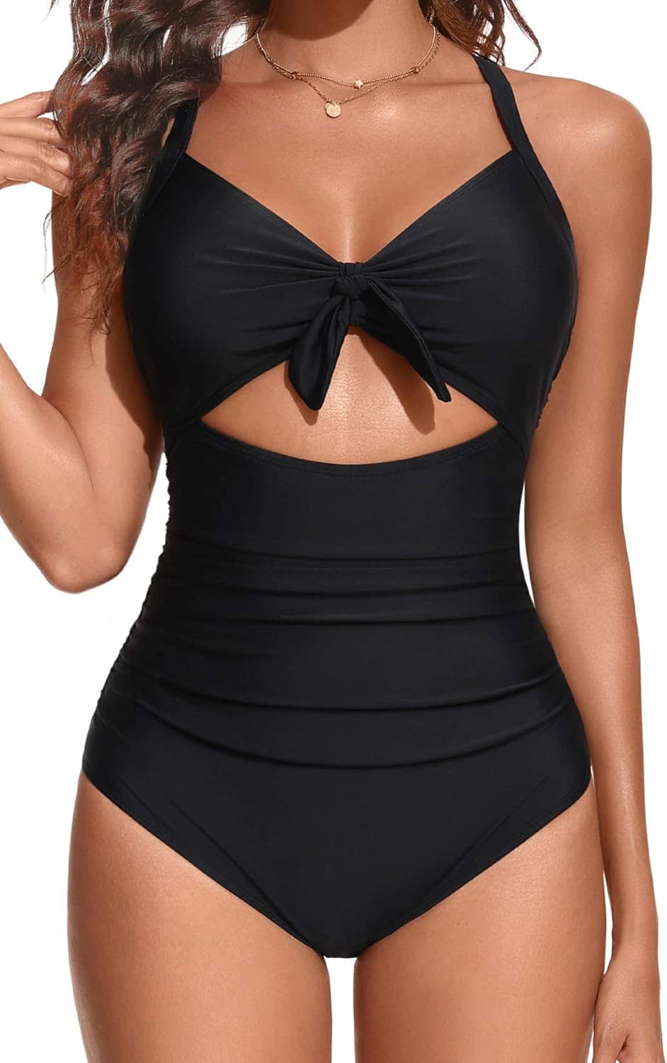 Aqua Eve Women Cut Out One Piece Swimsuit - Tummy Control Bathing Suit Push Up Monokini Swimwear 2025