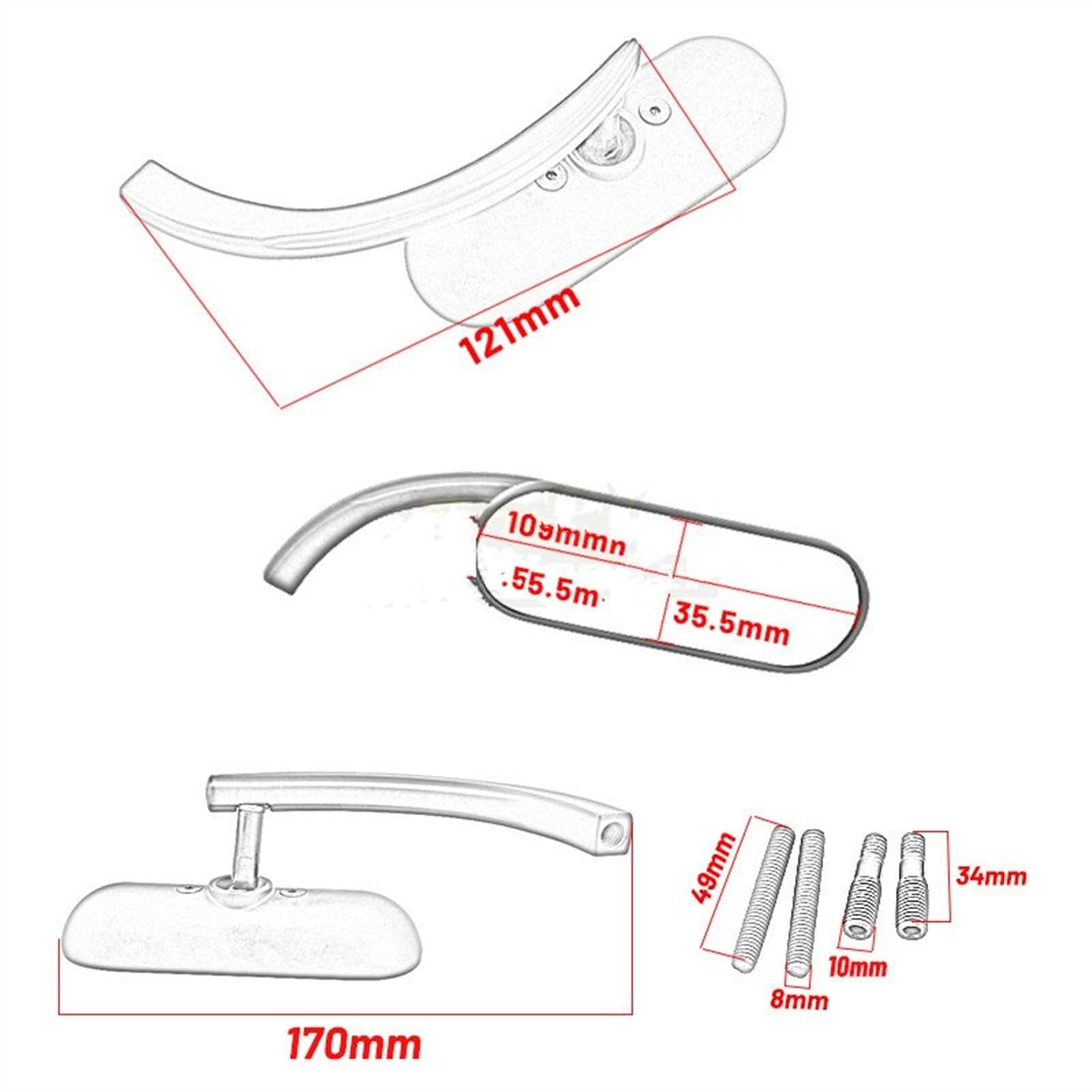 Pour Suzuki Pour Intruder 750 Pour Boulevard C50 Moto Vélo ATV Aluminium 7/8 ''22mm Extrémité Barre Rétroviseur Latéral Rétroviseurs Moto