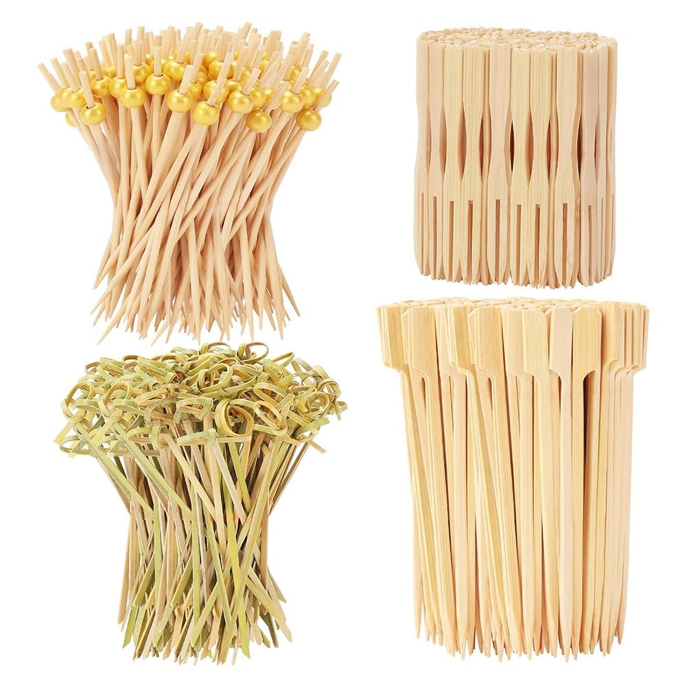 CTRLZS Cocktail Picks Kit Decorative Wooden Cocktail Sticks for Fruit Charcuterie Boards Accessories
