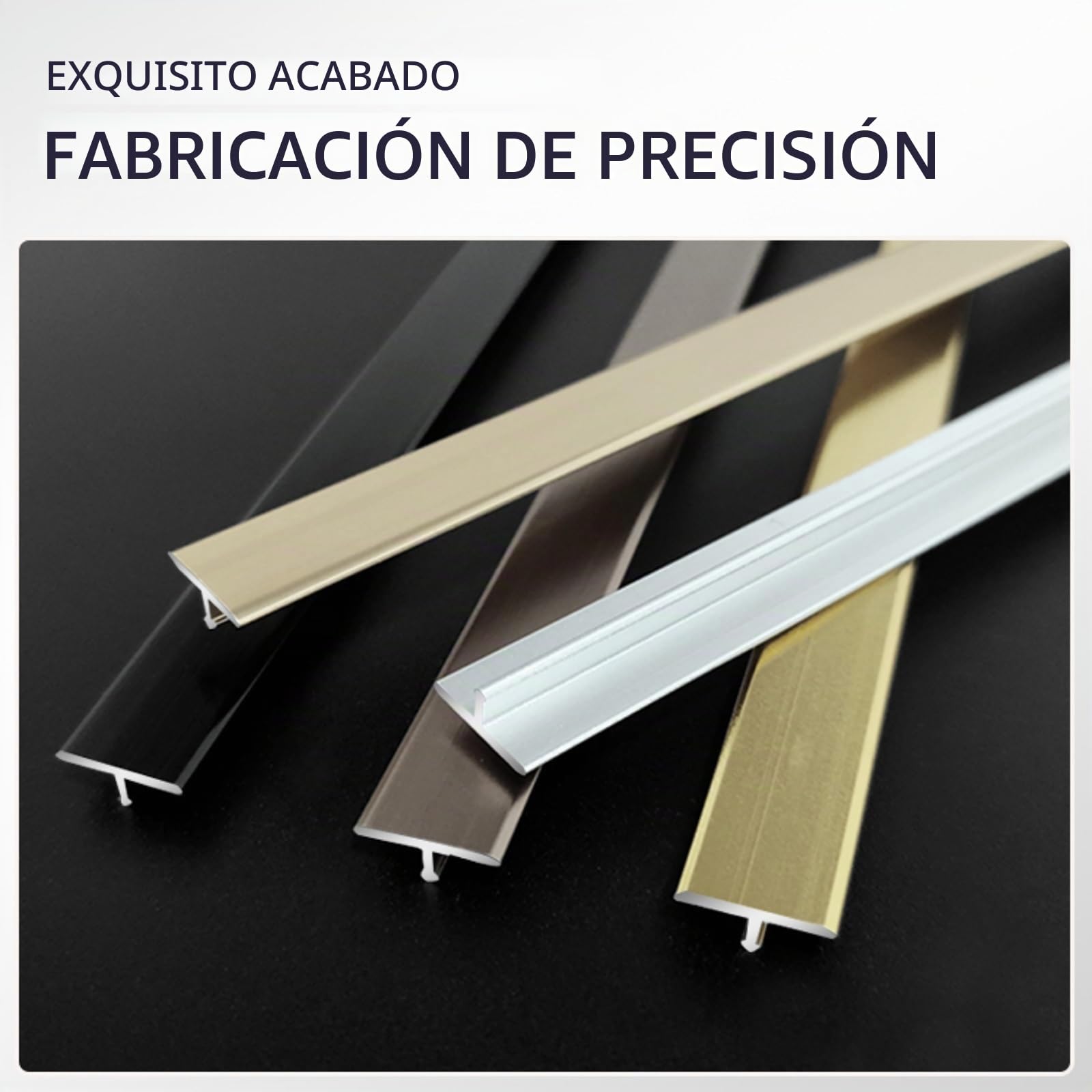 3 Piezas De Tira De Transición Para Piso De Madera, Perfil En T De 90cm, Ángulo Ajustable, Kit De Moldura Para Borde De Puertas Y Suelos, Fácil Instalación, Perfil De Aluminio(Gold,Breite 6mm)