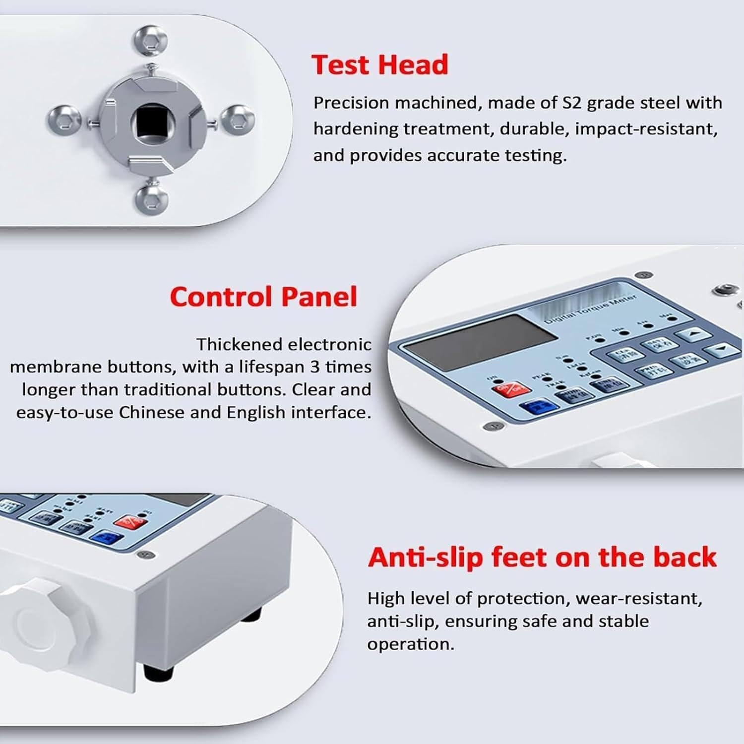 Medidor de par digital, herramienta de torsión portátil para tapas de botellas y destornilladores, 2 modos, 3 unidades, diámetro de sujeción ajustable, viene con maleta