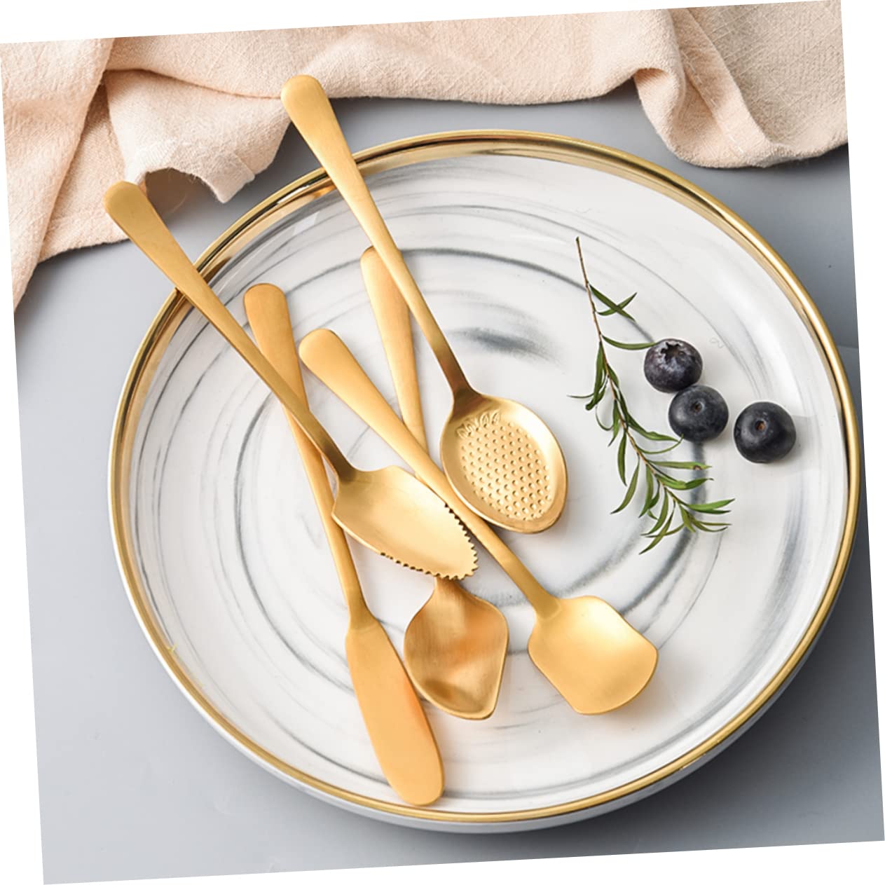 Alipis 18pièces Cuillères à Dessert Acier De Cuillères à Glace Outils De Cuisine Pour Fruits Et Desserts