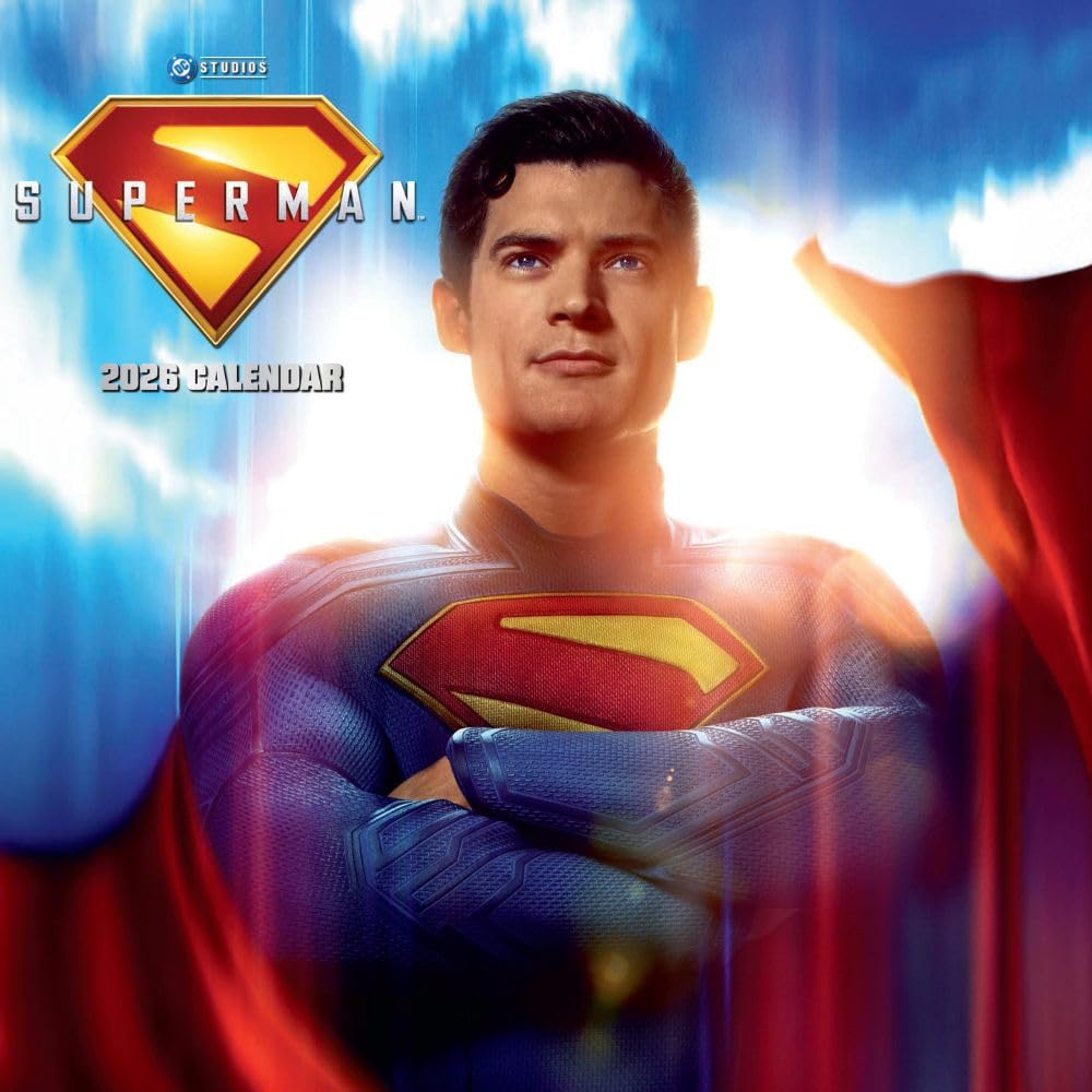 2026 CALENDAR DC COMICS SUPERMAN MOVIE MONTH TO VIEW SQUARE WALL CALENDAR OFFICIAL PRODUCT