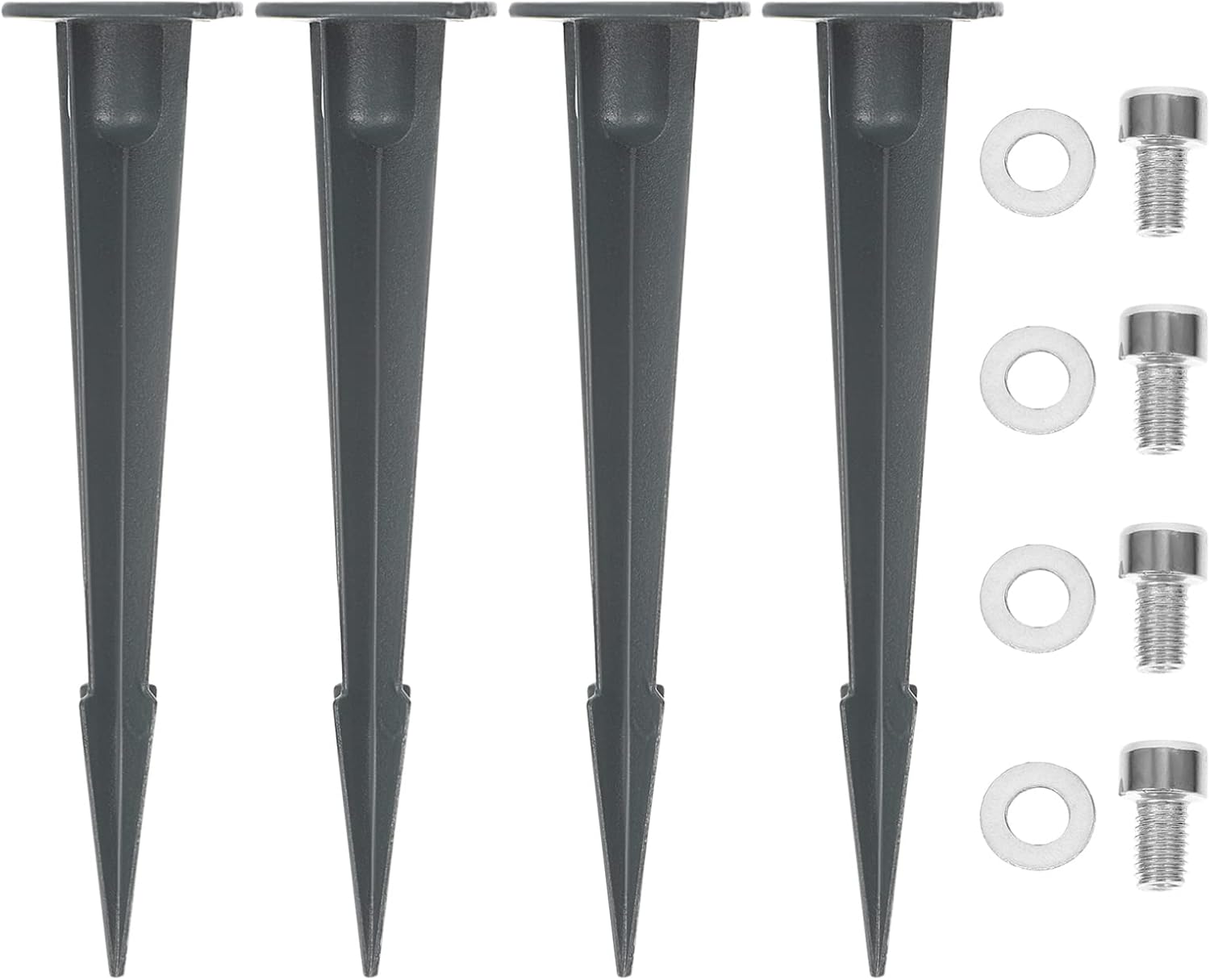 Uonlytech 4pcs Lawn Light Pole Light Ground Stakes Replacement Light Stake Spike Ground Stake