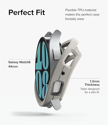 Miniatura 6 de Ringke Air Sports - Funda compatible con Samsung Galaxy Watch 6 de 1.732 pulgadas [gris cálido] + cristal compatible con Samsung Galaxy Watch 6 de