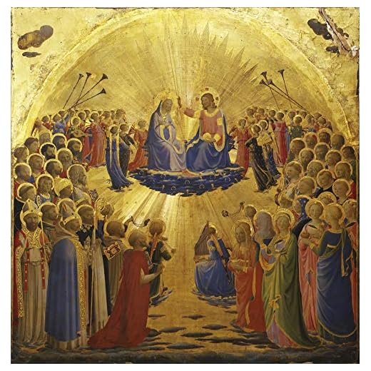 Fra Angelico The Coronation of The Virgin Florence Galleria Degli Uffizi 30" x 29" Fine Art Giclee Canvas Print Reproduction (Unframed)