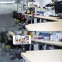 Vista 2 de Suptig - Soporte para teléfono de escritorio con cuello de ganso, clip de sujeción para poste, soporte de montaje, compatible con iPhone 16 Plus