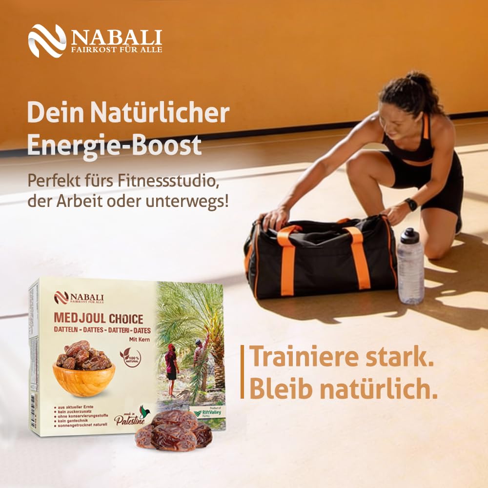 NABALI FAIRKOST Datteri Khudri | Prodotti di qualità - 100% naturali aromatici freschi orientali delicati e vegani | Datteri Khudri mielati e caramellati | Origine: Qassim (1kg)