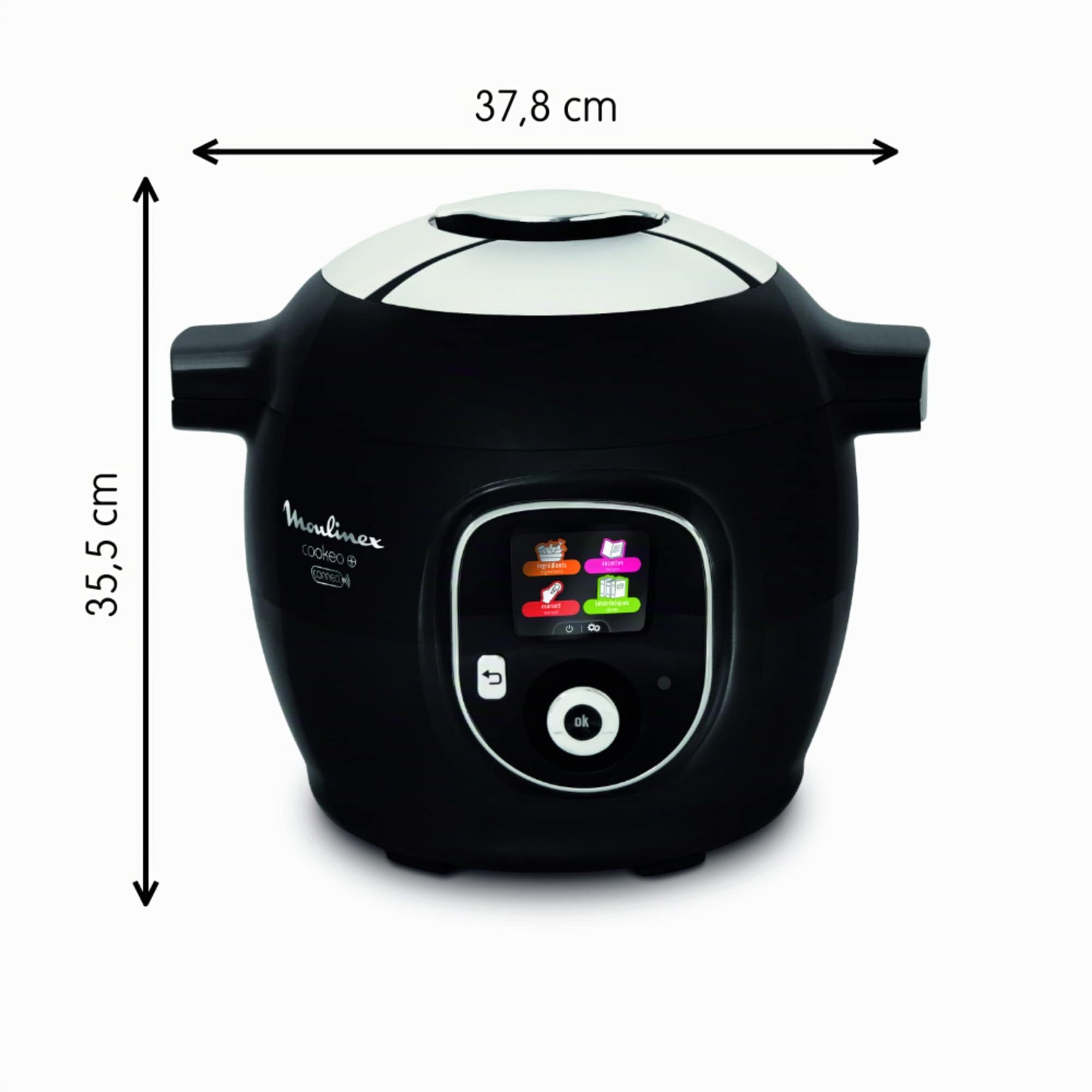 Moulinex Olla multicocción inteligente de alta presión, 6 litros, 150 recetas, 6 modos de cocción, guía paso a paso, uso fácil y rápido Negro