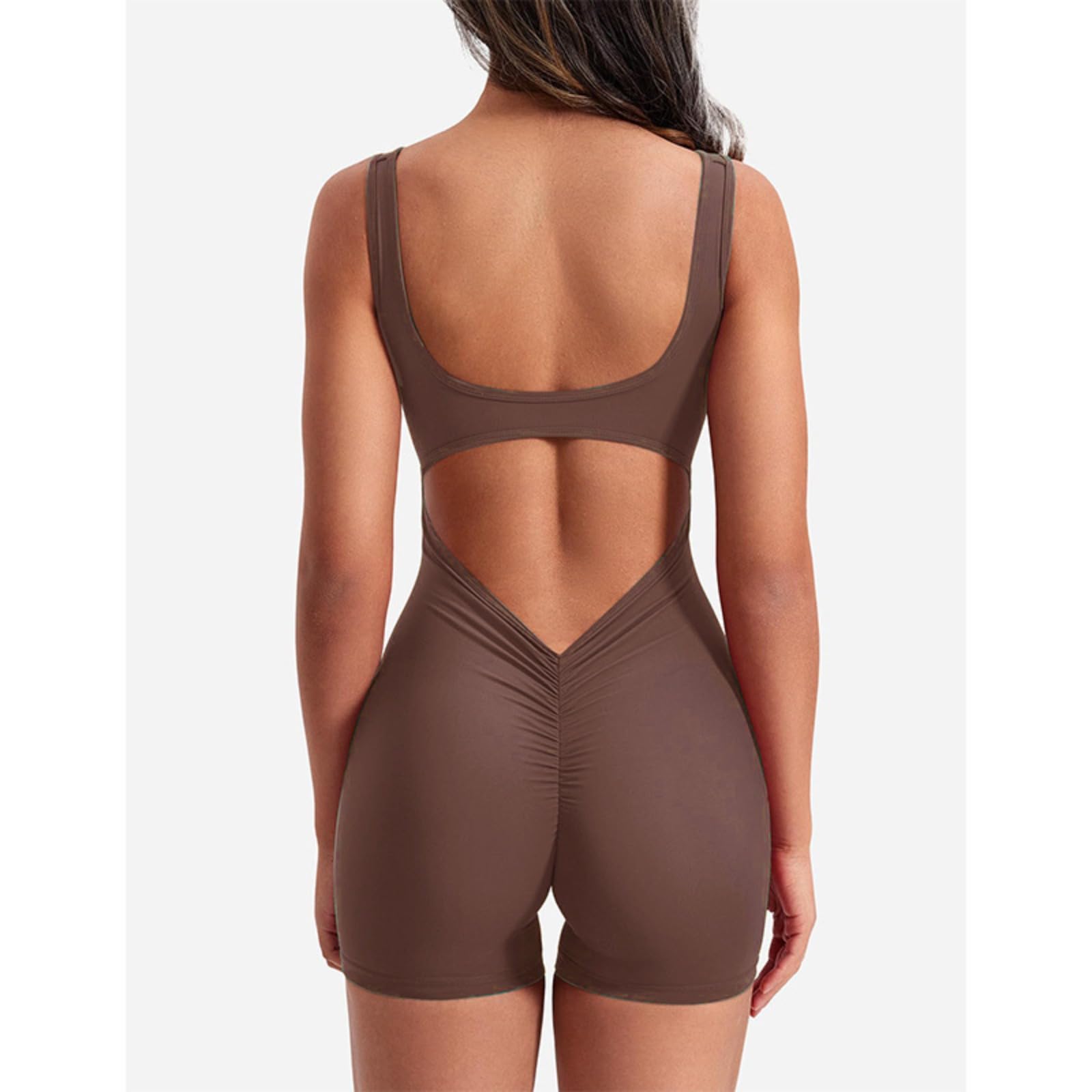 Lizvette - Overol de entrenamiento de una pieza para mujer, con espalda en V, sin mangas, con control de abdomen y espalda descubierta, ropa deportiva — view 4