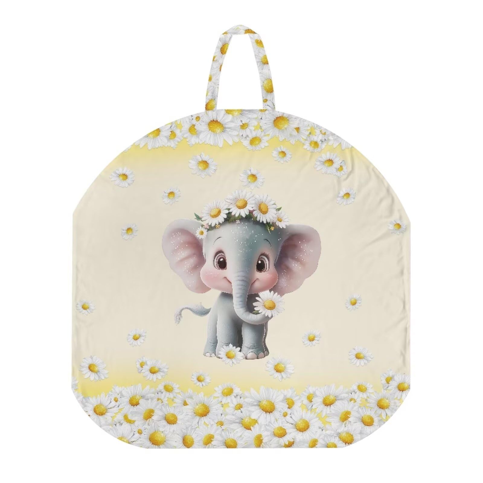 Annejudy Elephant Floral Newborn Lounger Cover for Girls Boys, Removable Soft Baby Lounger Cover, Breathable Baby Infant Lounger Cover Baby Lounger Cover with Handle