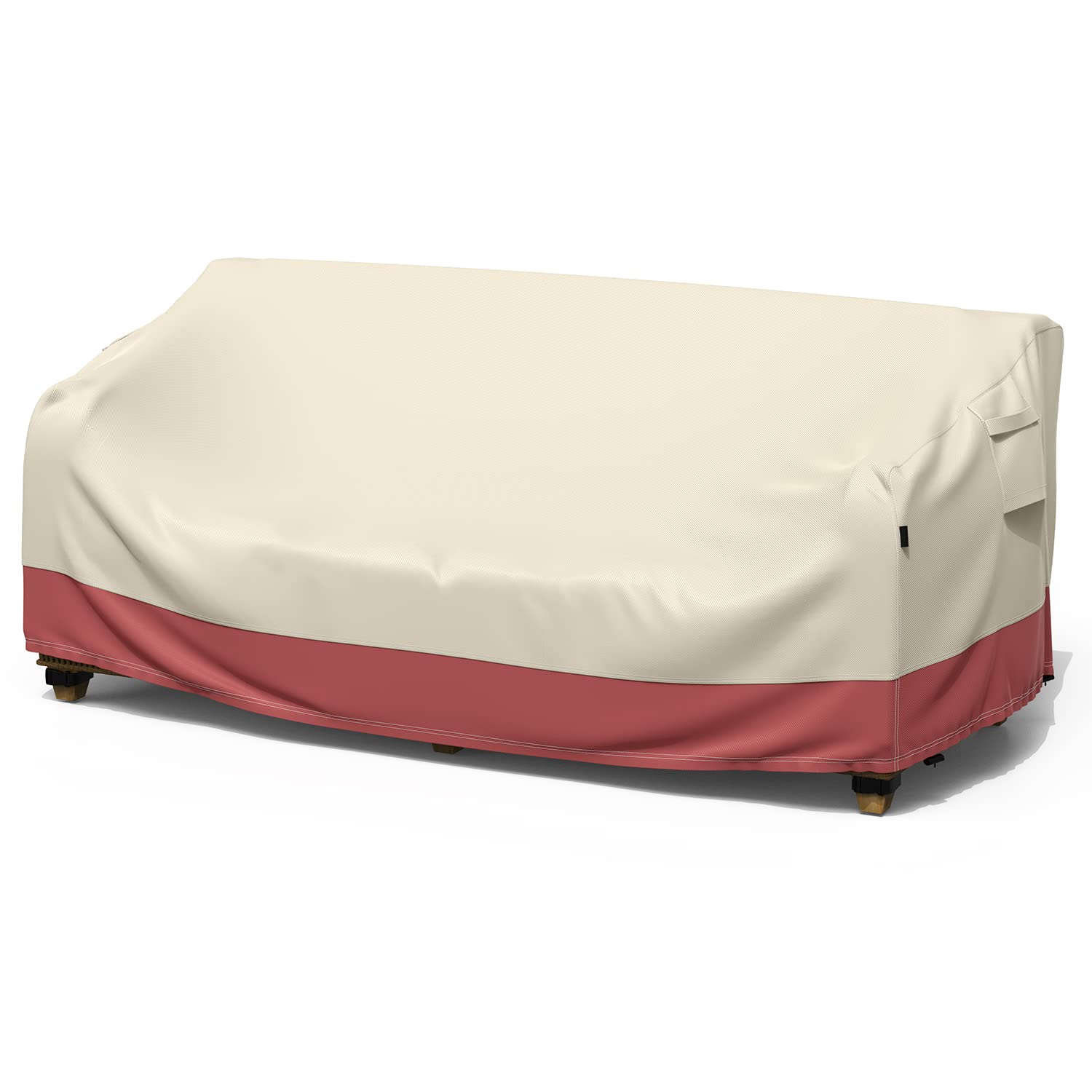 【Upgraded Heavy Duty 600D Patio Furniture Sofa Covers, 3-Seater Outdoor Furniture Cover Waterproof for Sofa Loveseat Couch(90" W×42" D×32" H),Orange