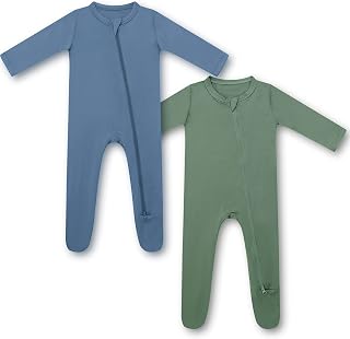 Bamboo Baby Footed Pajamas 2 Way Zip Front, Sleep 'N Play Footies, 0-24 Months
