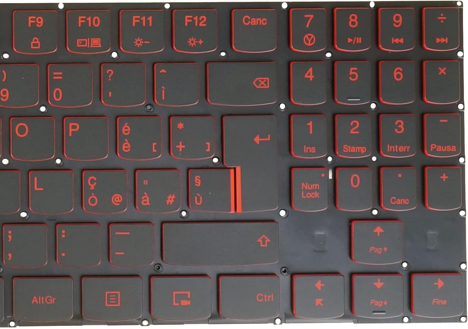 Laptop Replacement Keyboard for Lenovo Legion Y520-15IKB Y520-15IKBA Y520-15IKBM Y520-15IKBN, Y720 Y720-15IKB PC5YB-ITA Red Backlit (ITA Italian Italiana Layout)