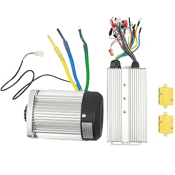 60V 1500W 3500RPM Electric Permanent DC Motor Kit High Speed Electric Motor Kit with 65A Speed Controller for Electric Motorcycles Scooters Go Karts E-Bikes DIY Engines, F & IP33, 6.8x14.09 Inches
