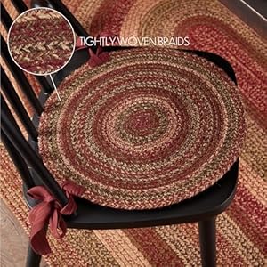 VHC Brands Cider Mill Jute Chair Pad Set of 6, 6 Count (Pack of 1), Red VHC Brands Cider Mill Jute Chair Pad Set of 6 6 Count Pack of 1 Red
