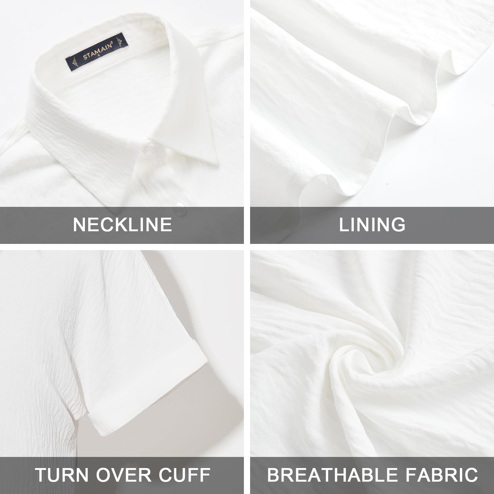 Chemise Femme Manches Courtes Ete Col V Chemisier Femme Chic et Élégant Décontractées Amples à Boutons Couleur Unie