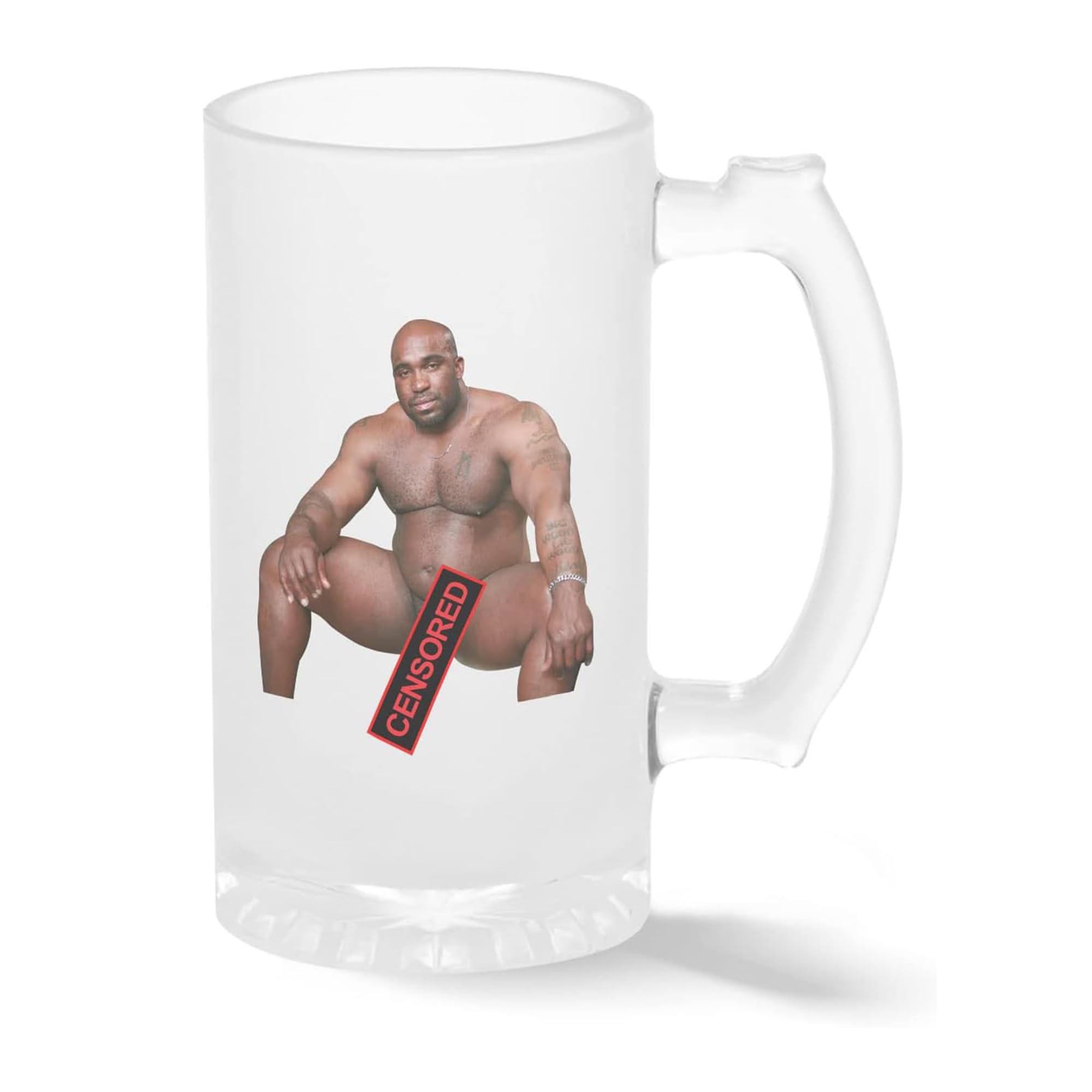 Barry Wood Sitting on Bed Censored Pint Glass Mug Frosted Transparent Stein Novelty Mug for Beer 500ml