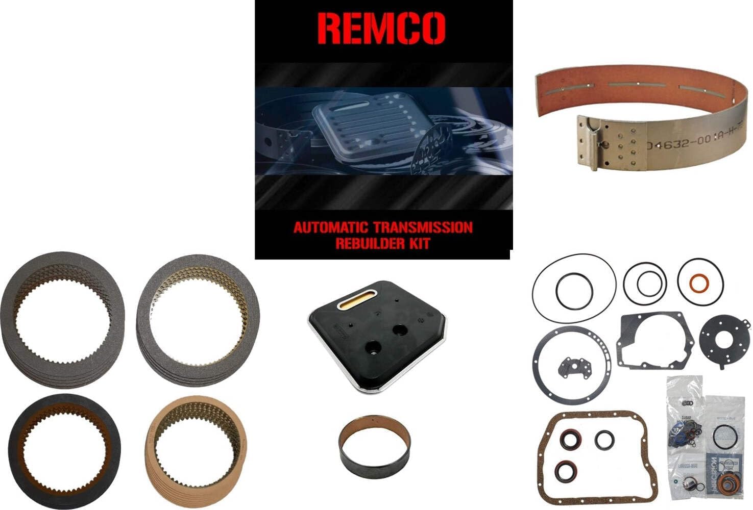 A518 46RE 47RE 46RH(90-02) TRANSMISSION REBUILT KIT WITH OVERHAULT KIT CLUTCHES FRONT BAND PUMP BUSHING AND FILTER