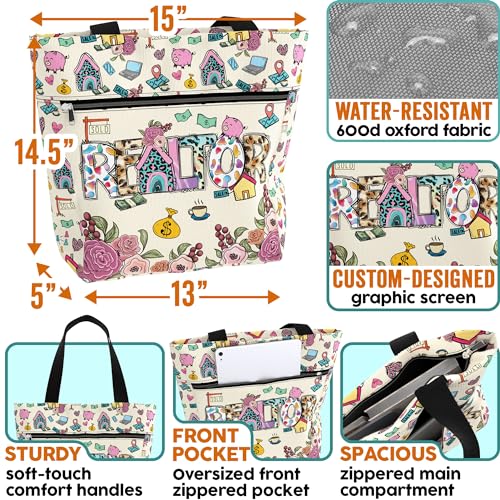 Bolso tote impermeable grande con bolsillos y cierre miniatura 4