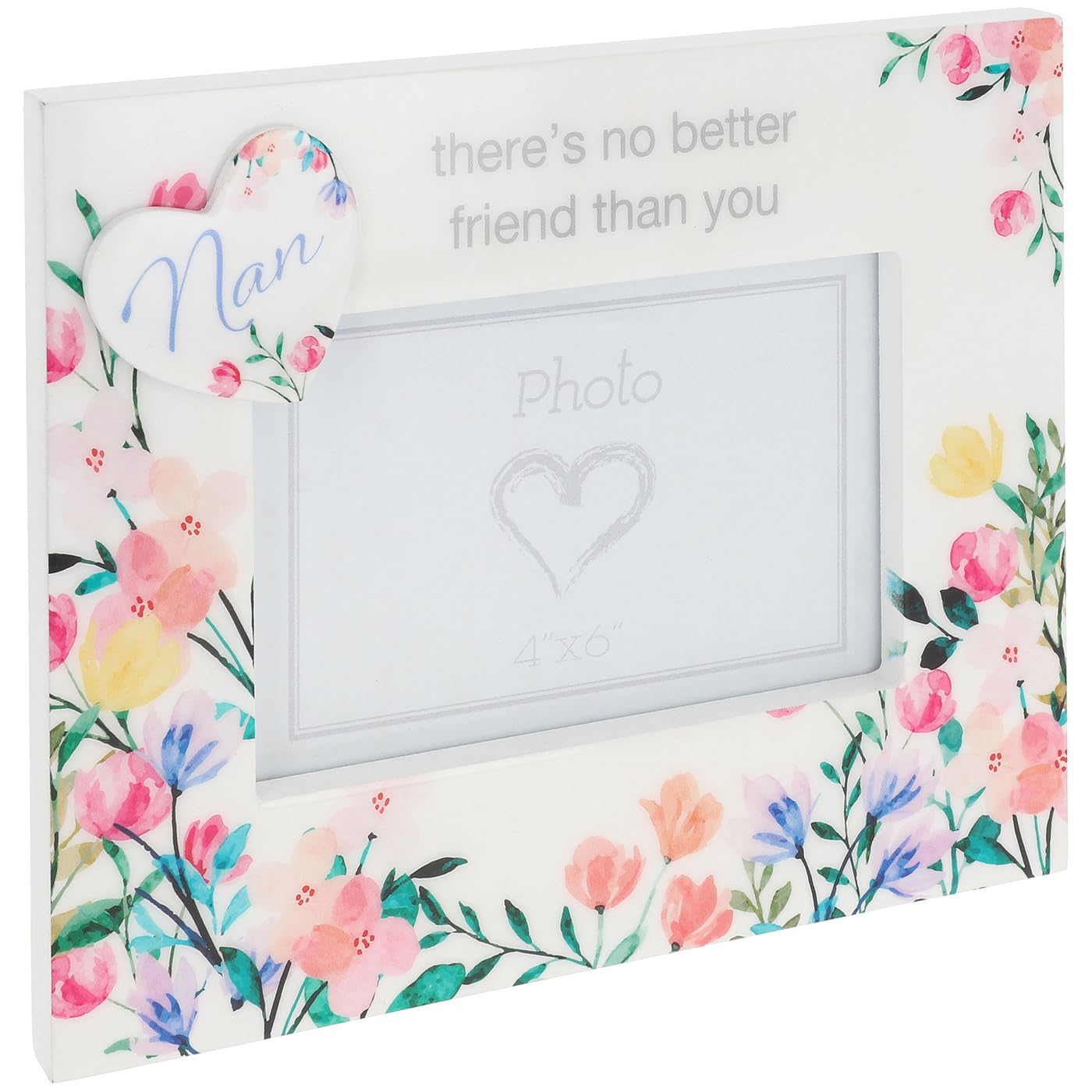 Shudehill Giftware Floral Words Photo Frame 4x6 Sentimental Picture frame for Mum, Nan, Friends and More! (Nan)