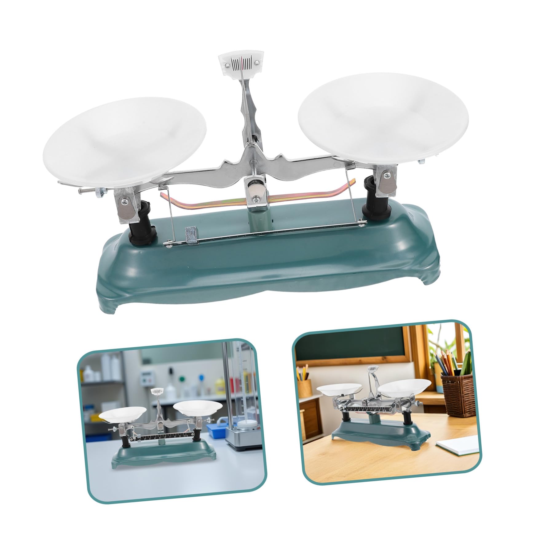 Ciieeo Balance de Laboratoire Matériel Pédagogique de Physique Outil D'enseignement Vert avec Plateau et Accessoires pour Tâches de Recherche 500g