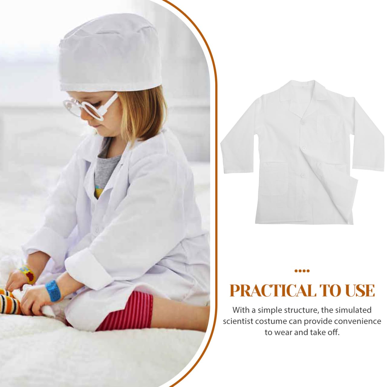 POPETPOP Lot de 10 blouses de laboratoire pour enfant - Blanc