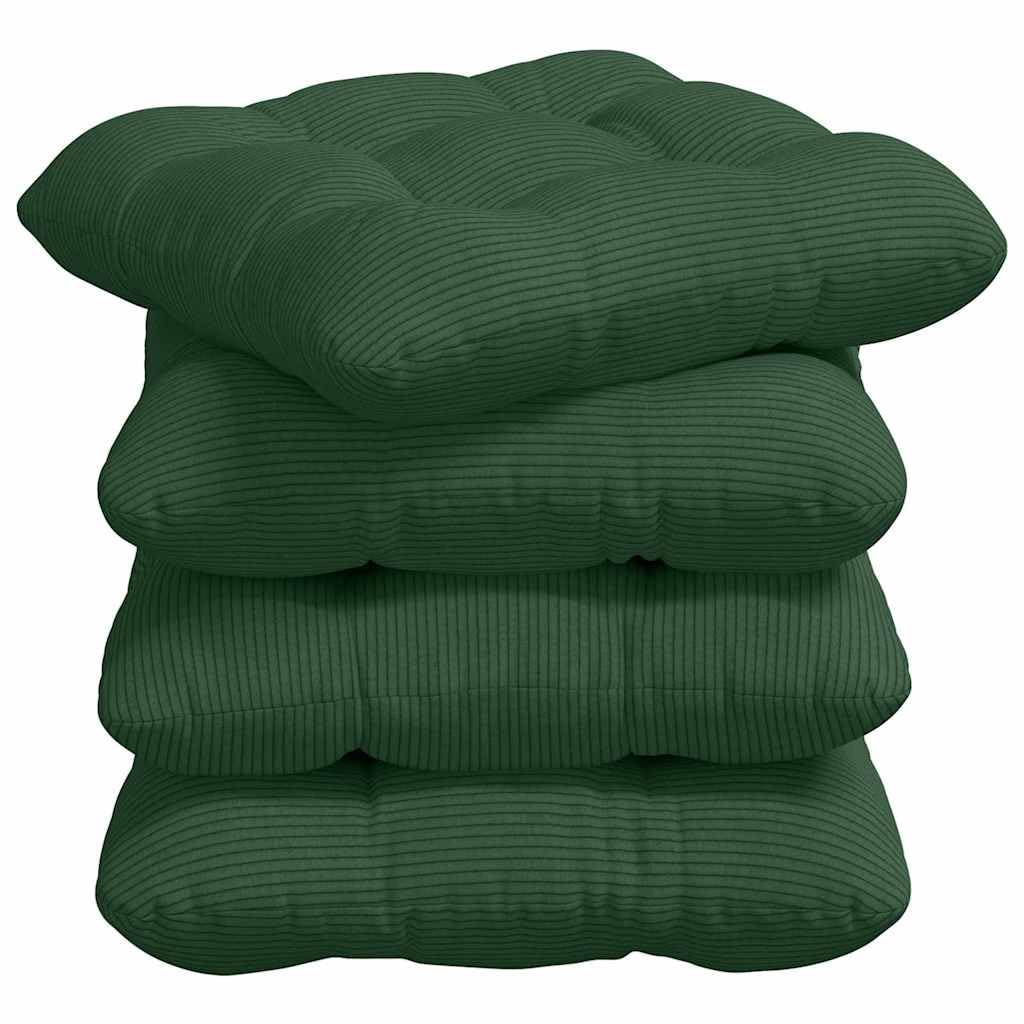 Galettes de chaise en velours pour salle à manger et salon | Grand confort vert foncé 45x45