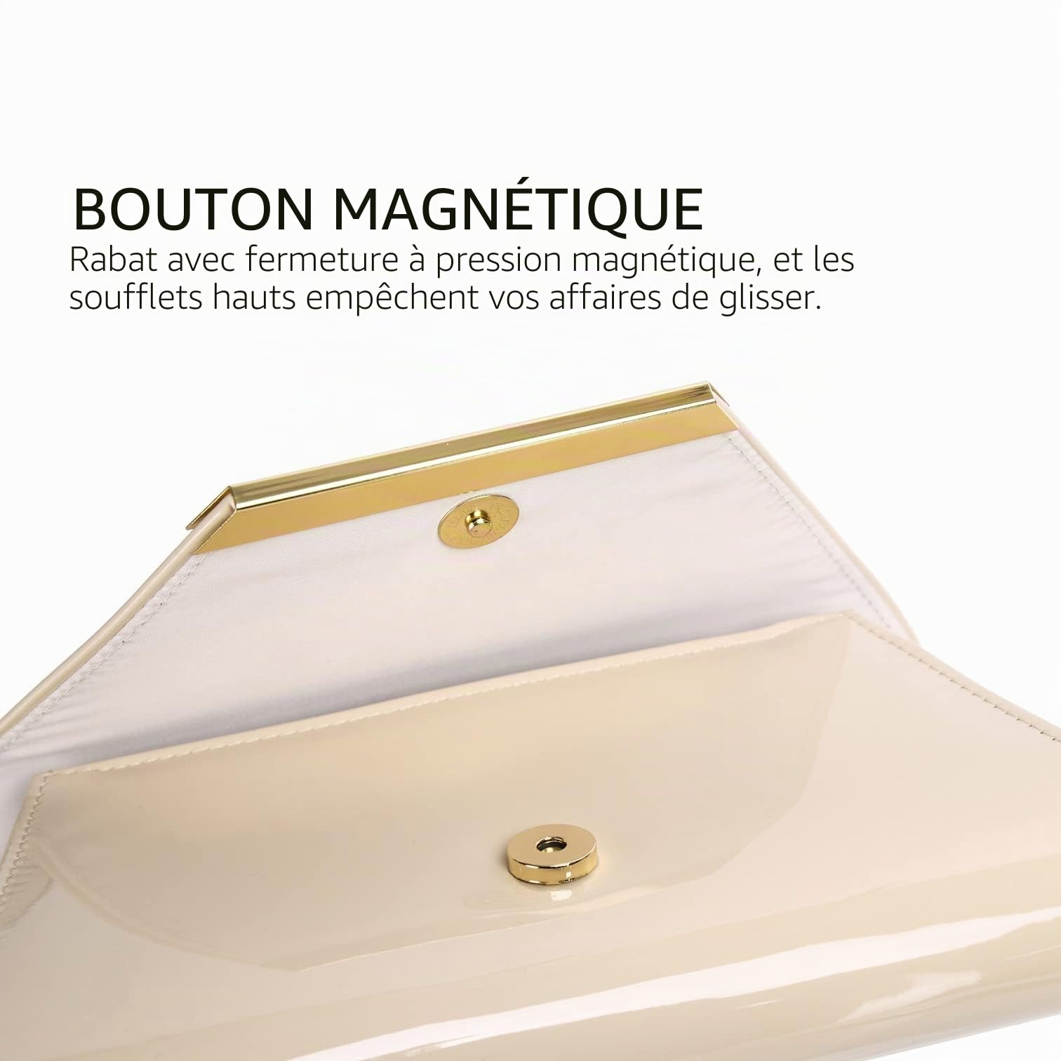 Pochette en cuir verni pour femme, sac à main élégant pour Noël, mariage, bal de fin d'année