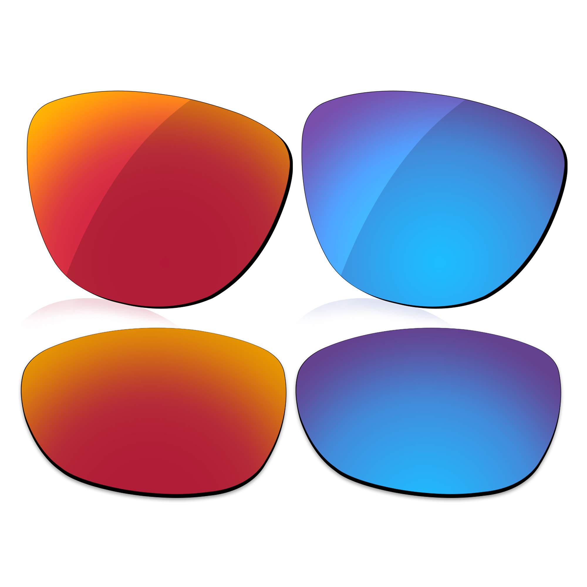Lenzreborn Men's Fire Red + Ice Blue Polarized Lens Replacet For Oakley Frogskins Oo9013 Sunglass - Fire Red+Ice Blue