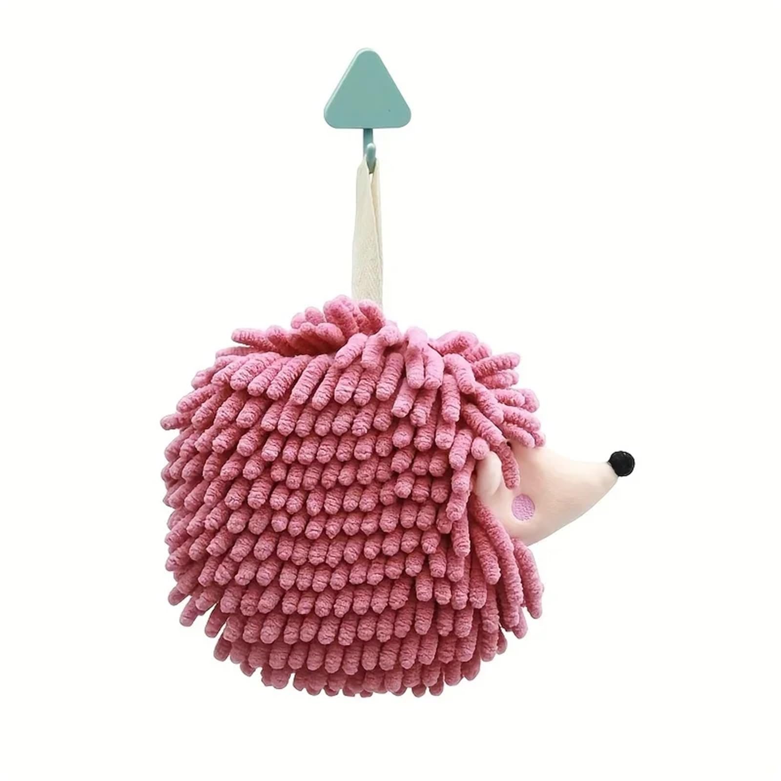 WSQHAO 3Pcs Hand Towels Hedgehog Cartoon Absorbent Funny Hanging Drying Towel With Loop For Bathroom Kitchen for Hand(Pink)