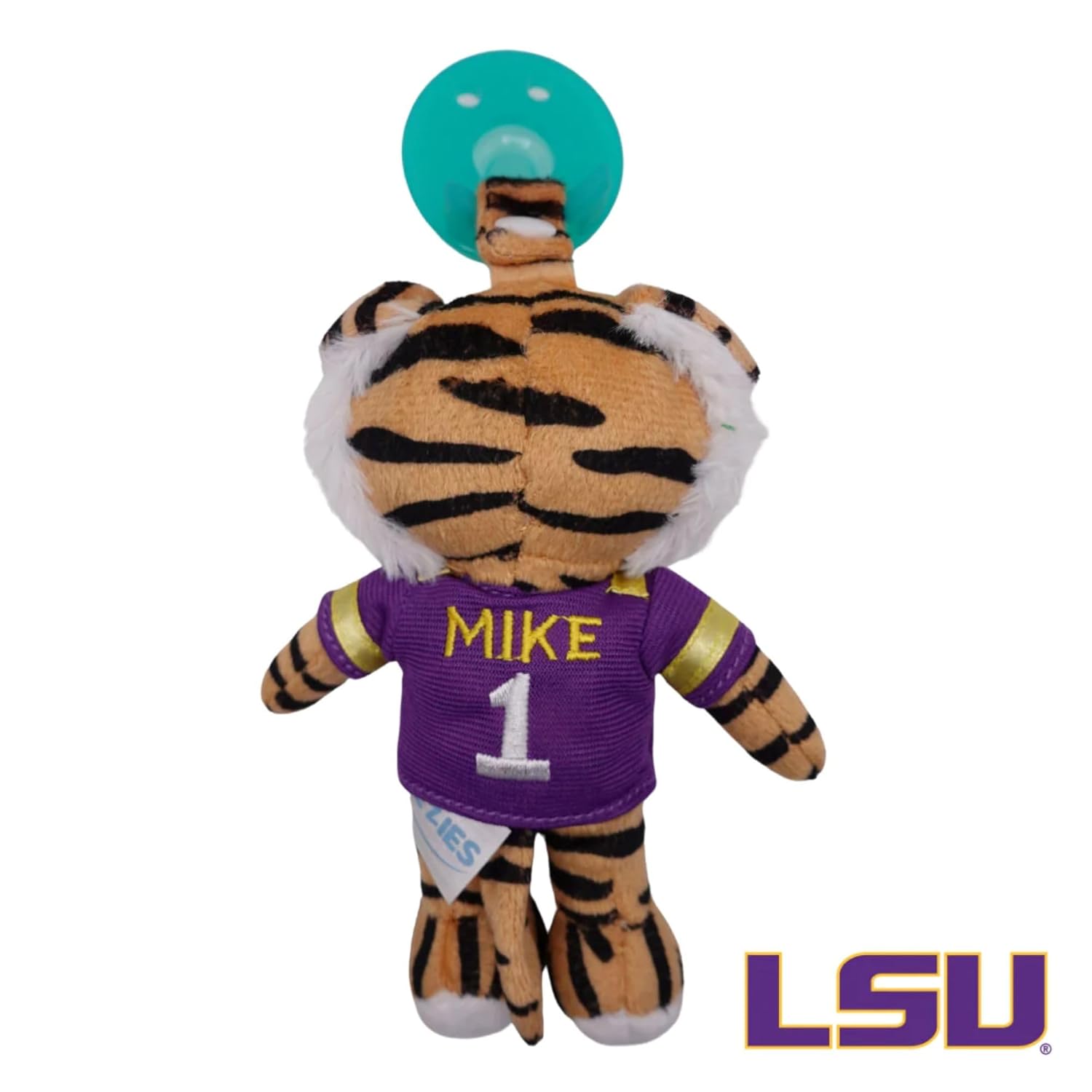 Gamezies Baby Boy and Girl Silicone Pacifier with College Mascot Removable, Washable Plush Toy CPSIA Tested, BPA-Free 0-6 Months (LSU) - Image 3