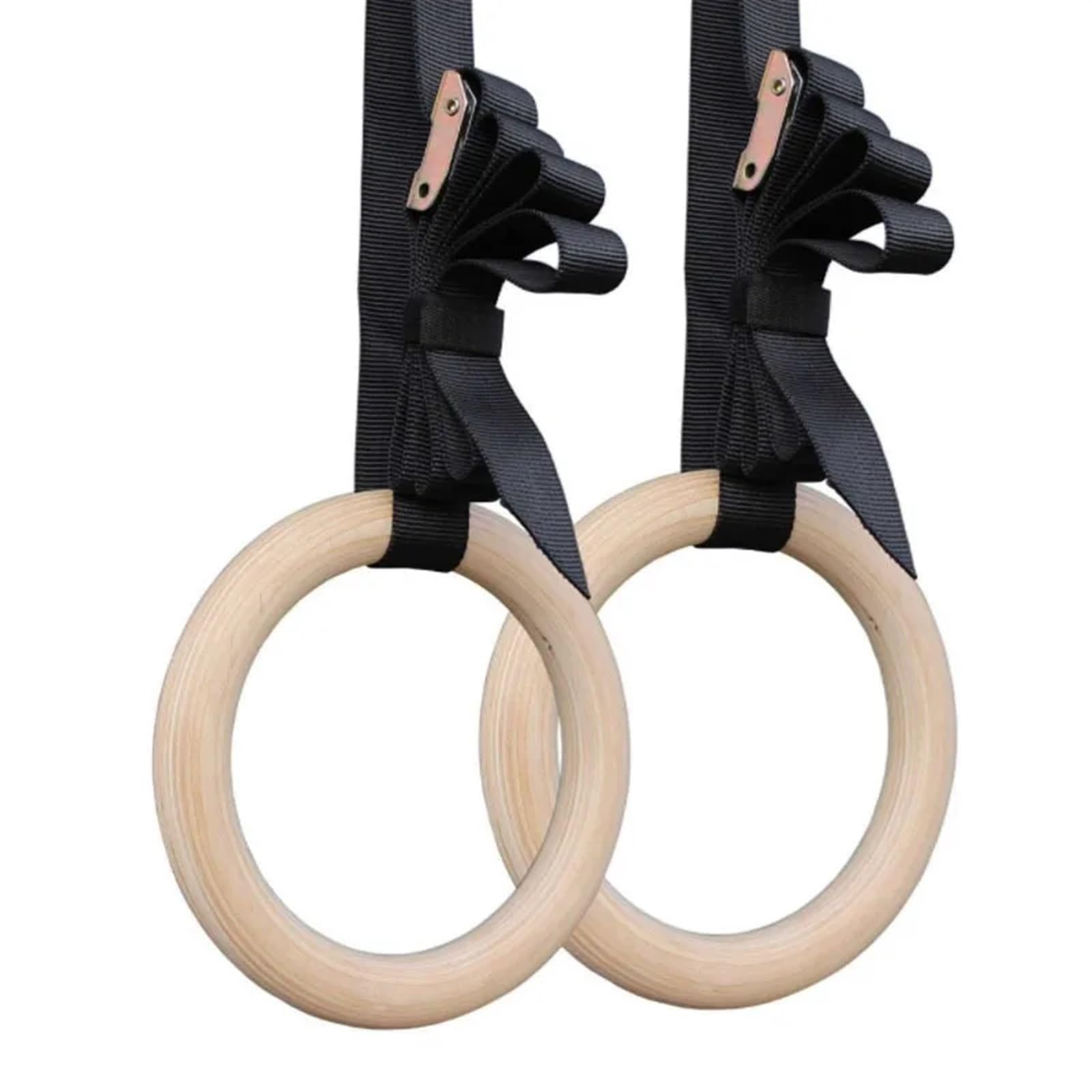 Anelli da Ginnastica Anelli da Ginnastica in Legno con Cinghie Fibbia Regolabile for Allenamento della Forza, Palestra Domestica, Completo del Corpo