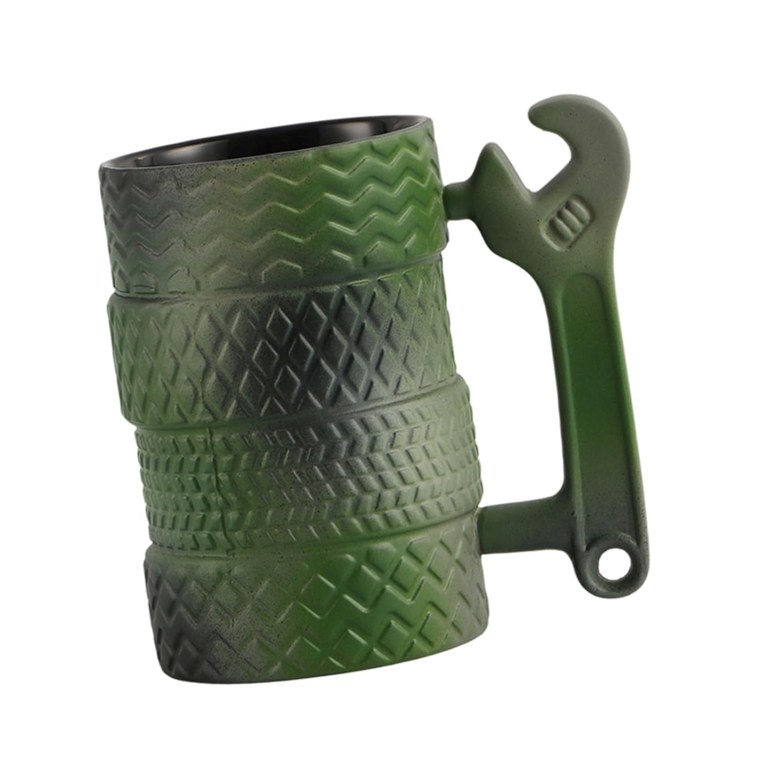 Qisuw Easy Cleaning Ceramic Coffee Cup Tire Texture Pattern Insulated for Hot Beverages Comfortable Grip Drinking Utensils Coffee Mugs